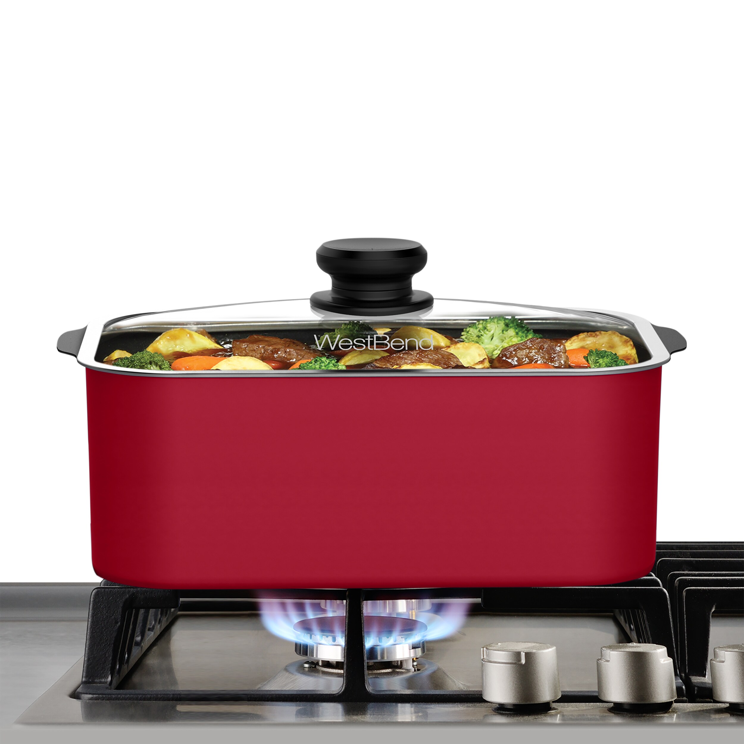 West Bend 5Quart Red Rectangle Slow Cooker at