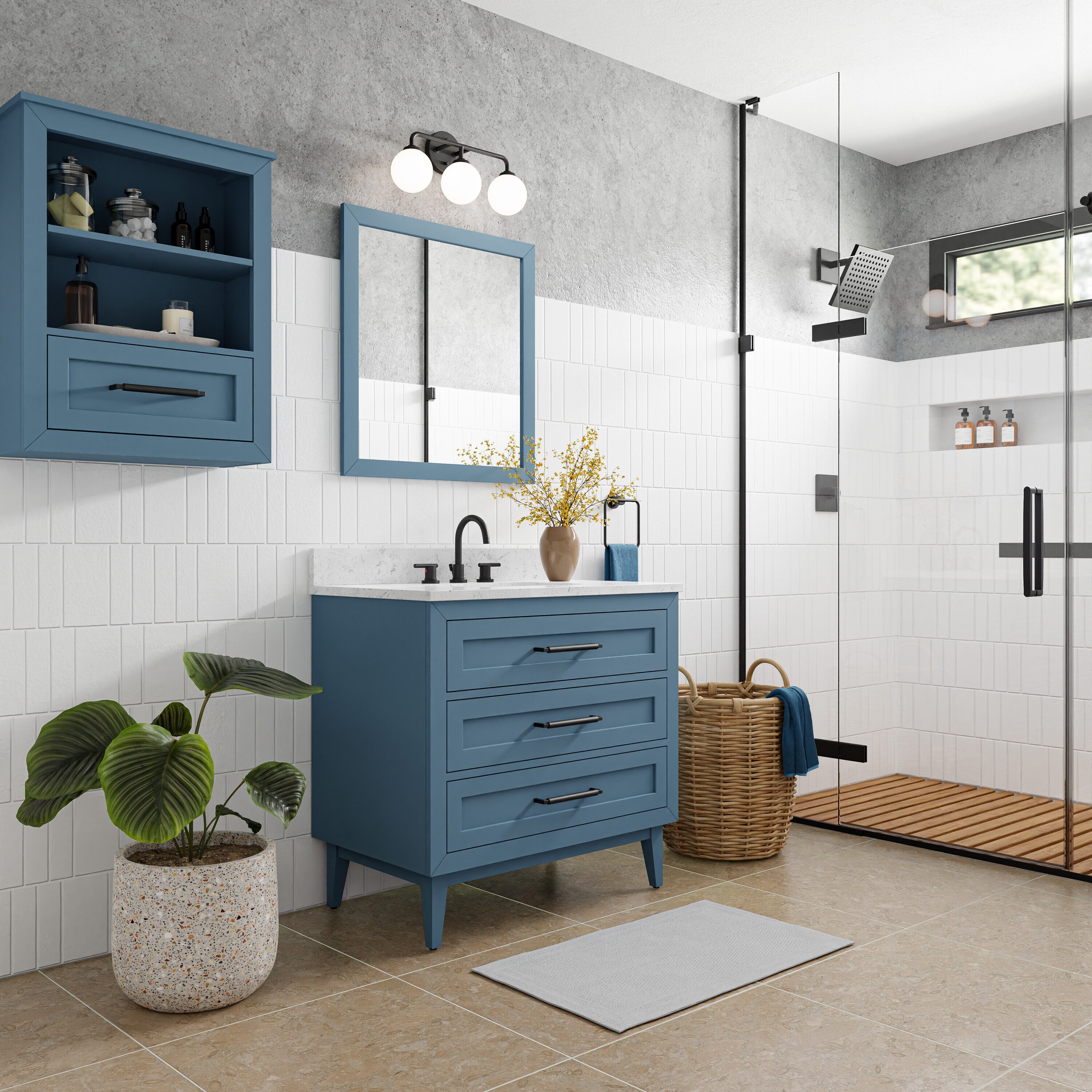 Origin 21 Edison 36-in Chambray Undermount Single Sink Bathroom Vanity ...