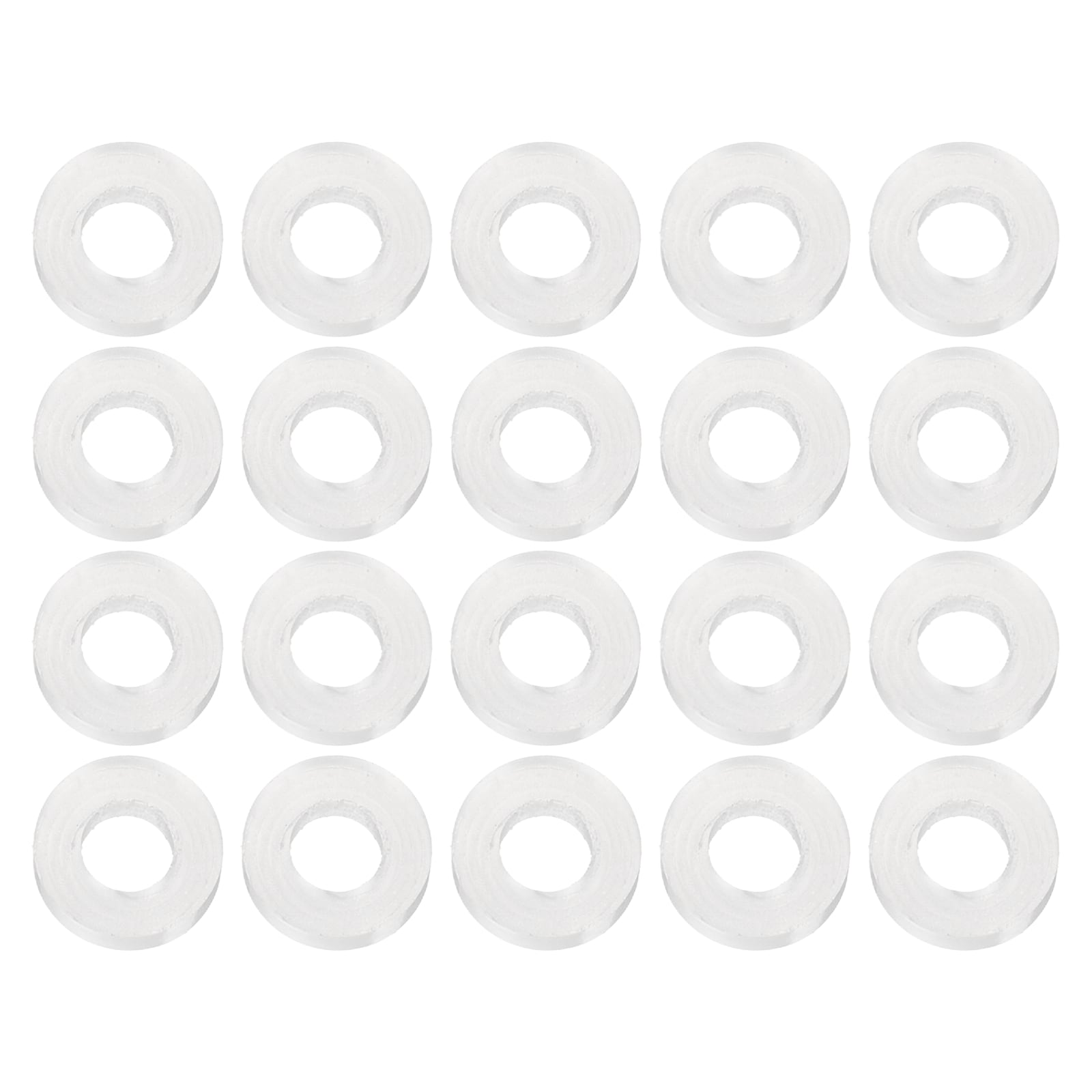 PATIKIL M3 Silicone Flat Washer 20pcs 3mm ID 6mm OD 1.5mm Thick Plain Washer Grommets O-Ring Sealing Gasket Spacer for Faucet Pipe Water Hose Shower Door Handles White