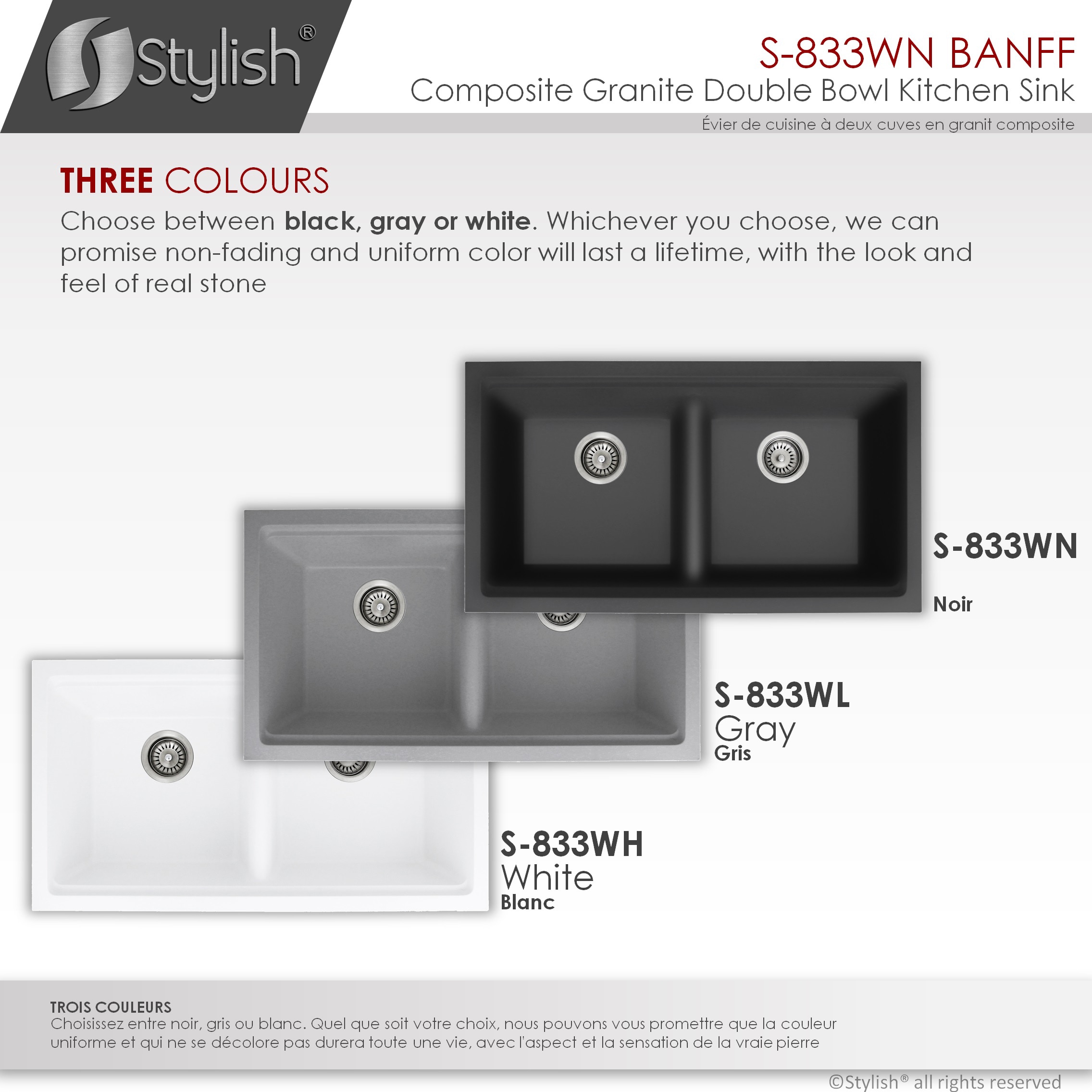 Stylish S-833WN Kitchen-Sinks - View #9