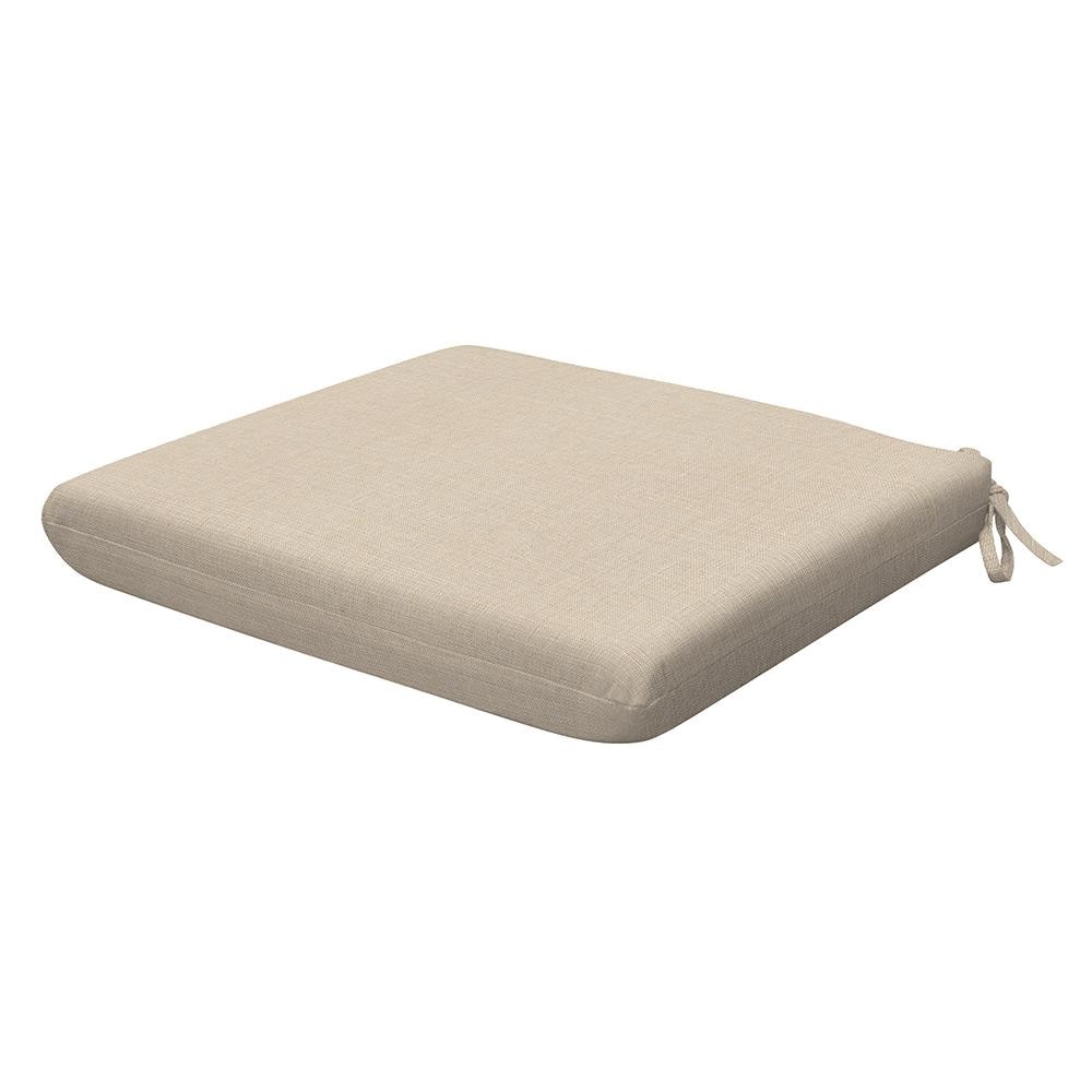 Outdoor Highback Dining Chair Cushion Textured Solid Almond