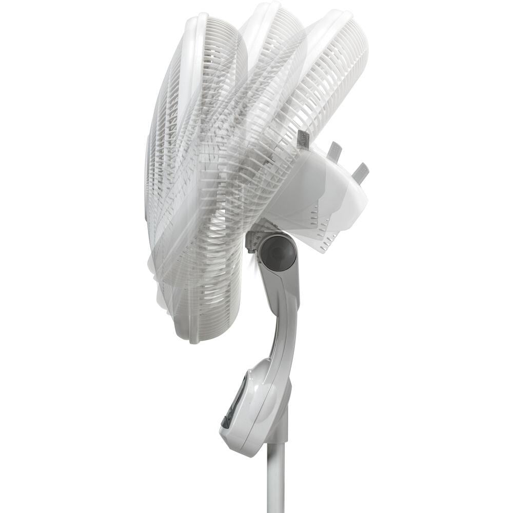 White Adjustable Height Oscillating Floor Fan with Remote Control