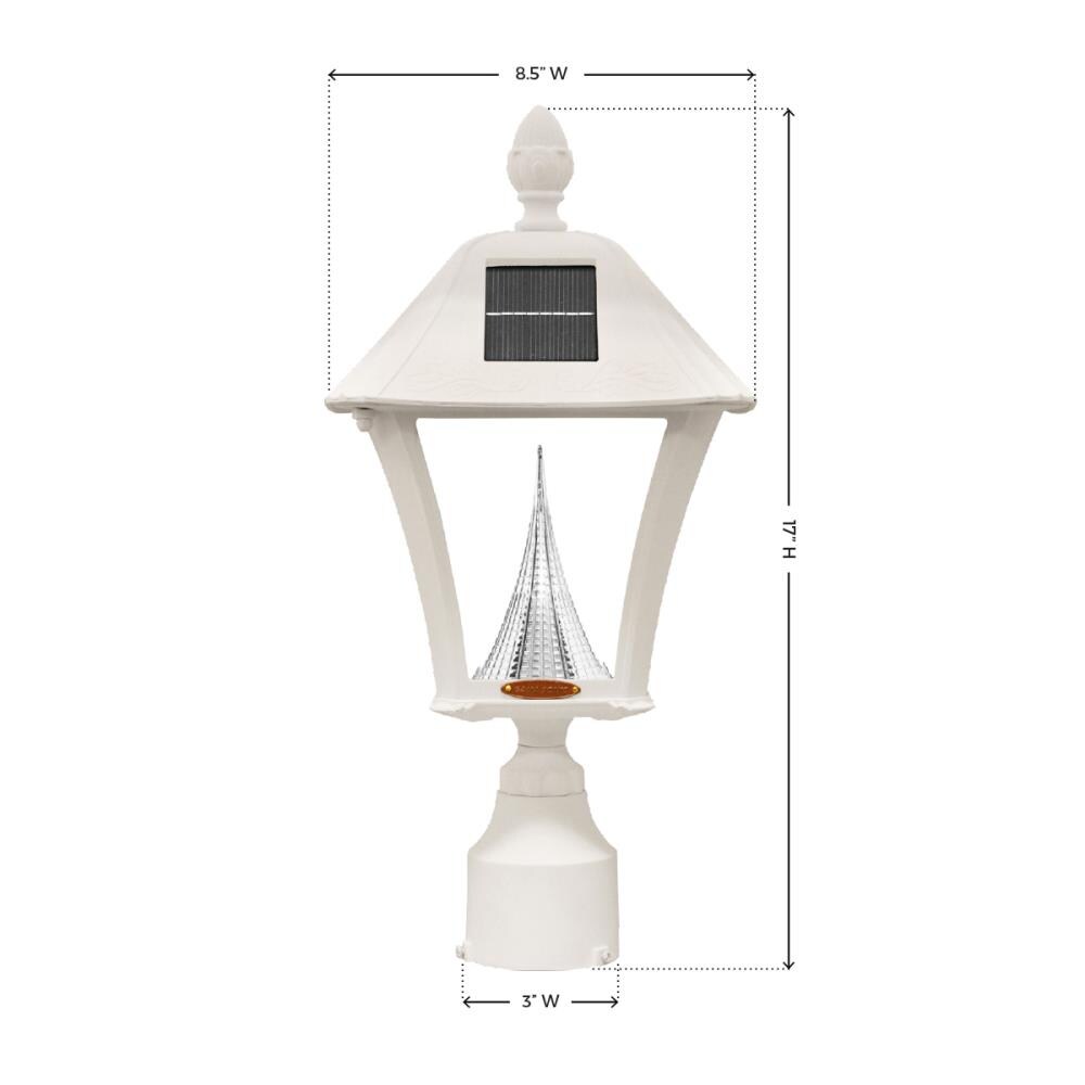 Gama Sonic Baytown 17-in White Traditional Solar Outdoor Post Light ...