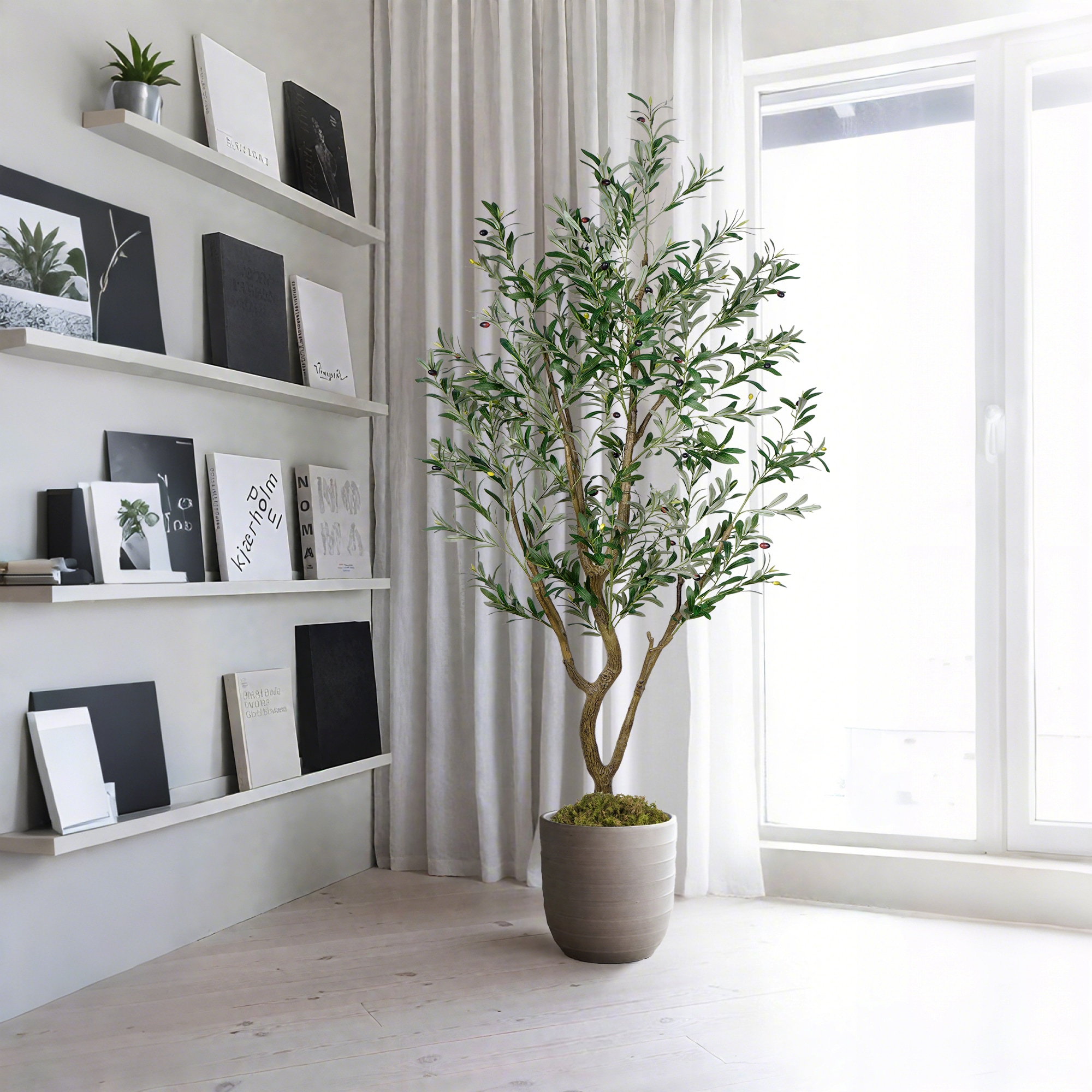Vitalismo 85-in Green Indoor/Outdoor Floor Olive Artificial Tree