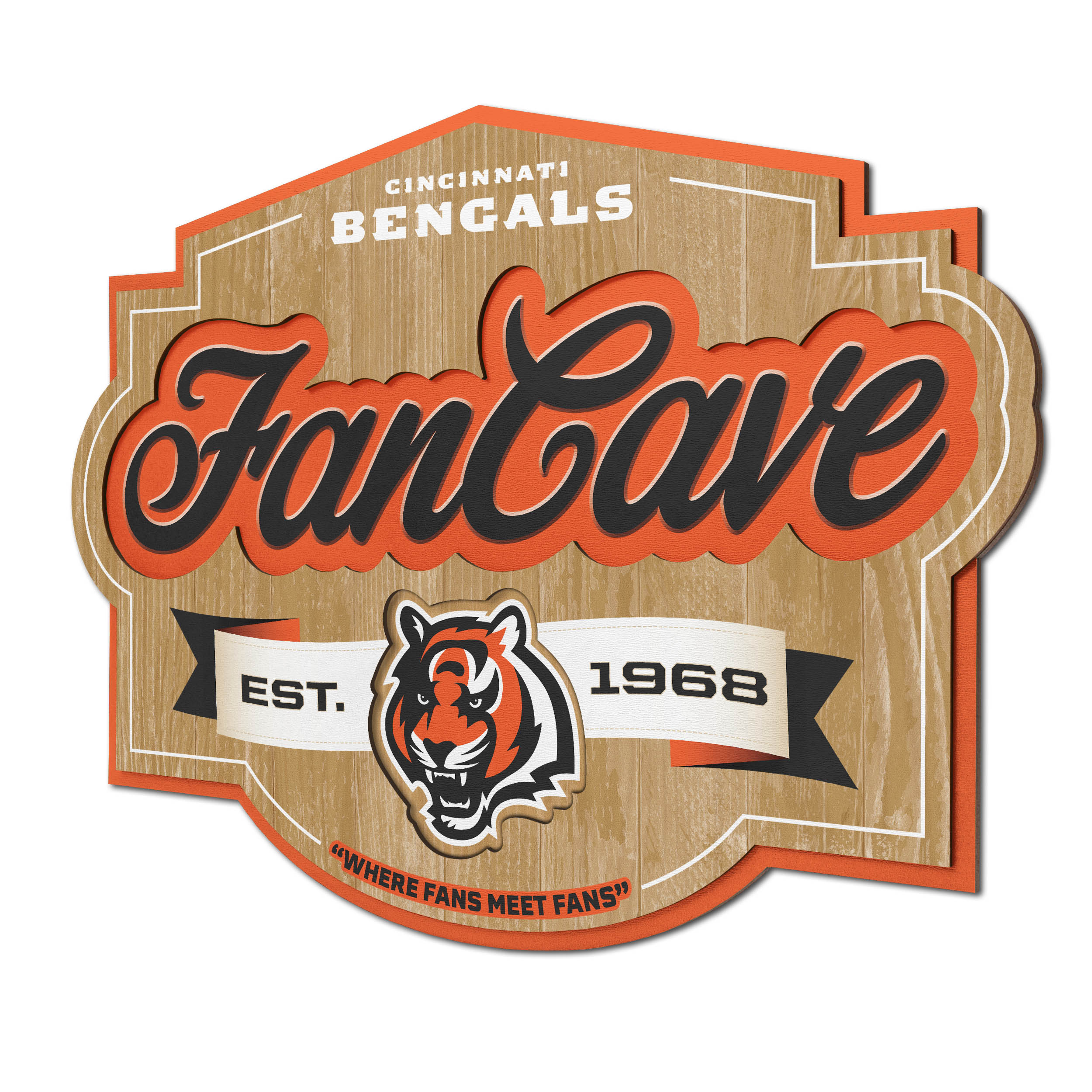 Cincinnati Bengals 23 LED Retro Logo Round Wall Sign