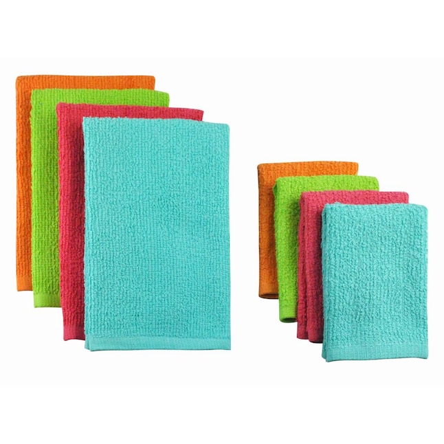 DII Assorted Bright Bar Mop Dishtowel and Dishcloth (Set of 8) in