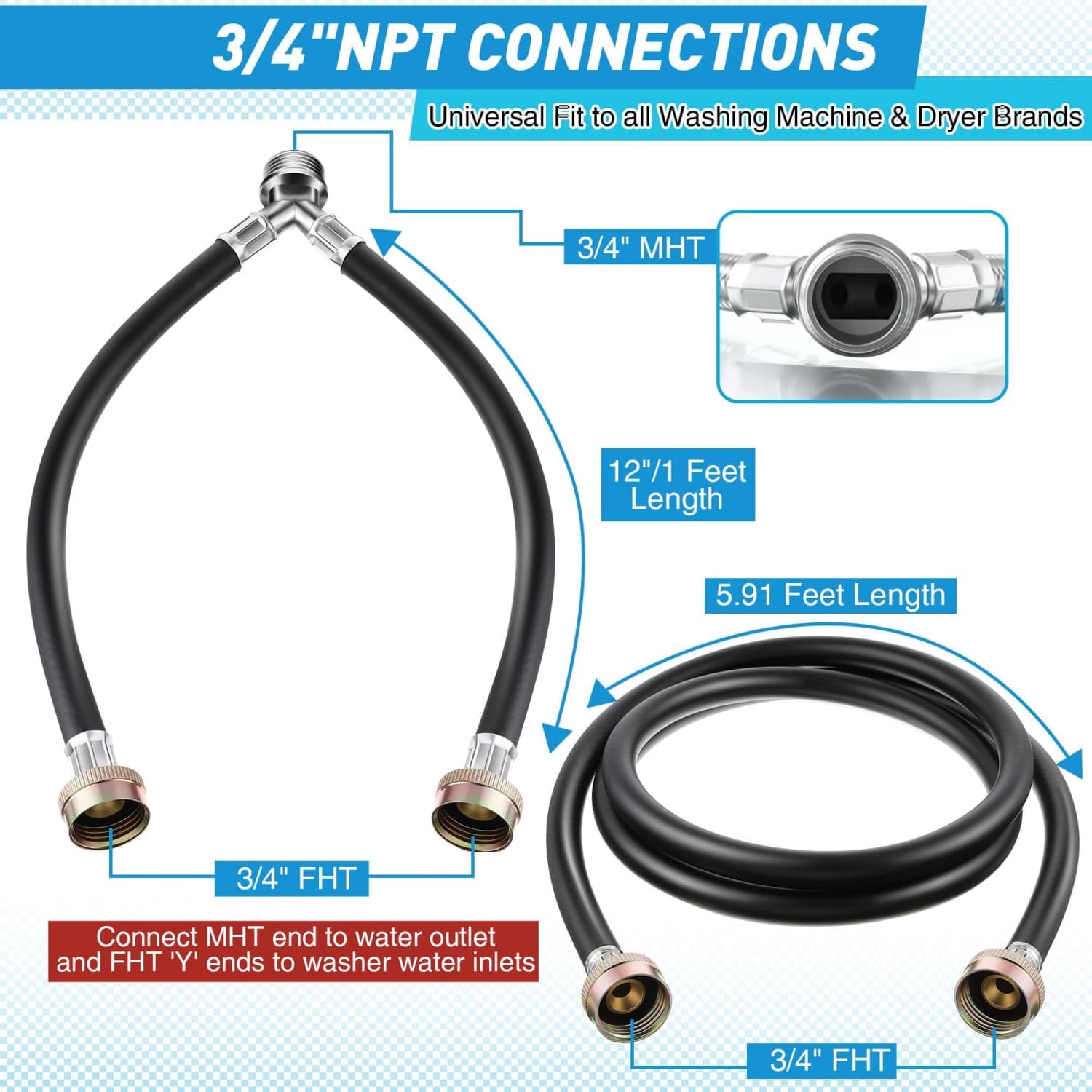 OGETFUUR L5ZQYA915ASL07 Appliance-Supply-Line-Drain-Hose - View #3