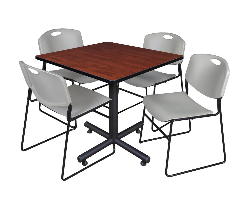 Regency TKB4242CH44GY Breakroom Red 4-Person Training Table (42-in W x 29-in H)