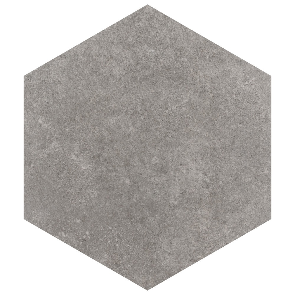 Affinity Tile Traffic Hex Grey 9-in x 10-in Matte Porcelain Cement Look ...