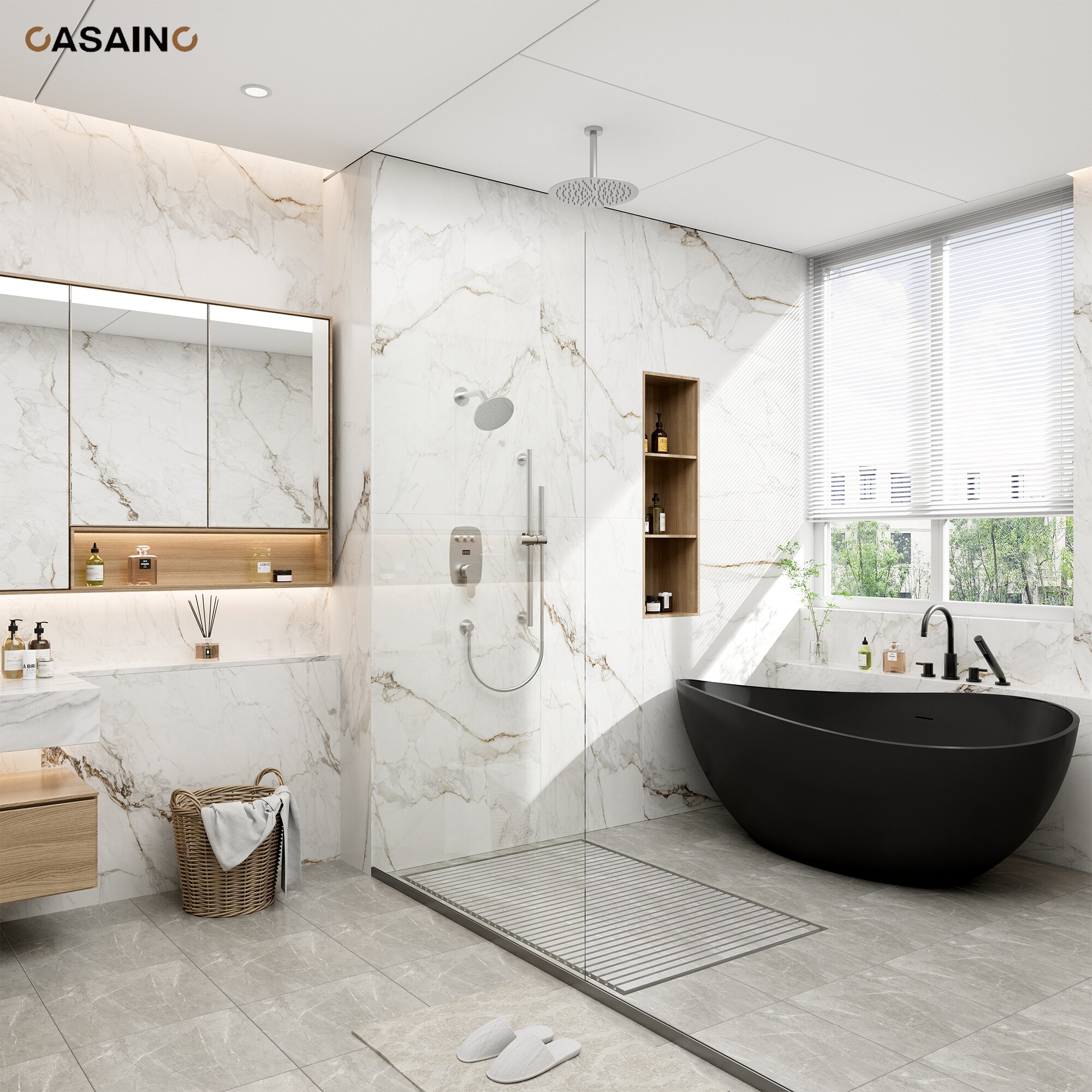 CASAINC BR01008SX12BN Showerhead-Bar-Panels - View #2