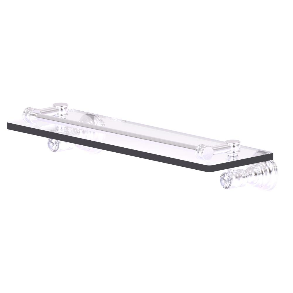 Allied Brass CC-1-16-GAL-SCH Carolina Crystal Satin Chrome Wall mount Bathroom Shelf ( 16-in x 3.3-in x 5-in )