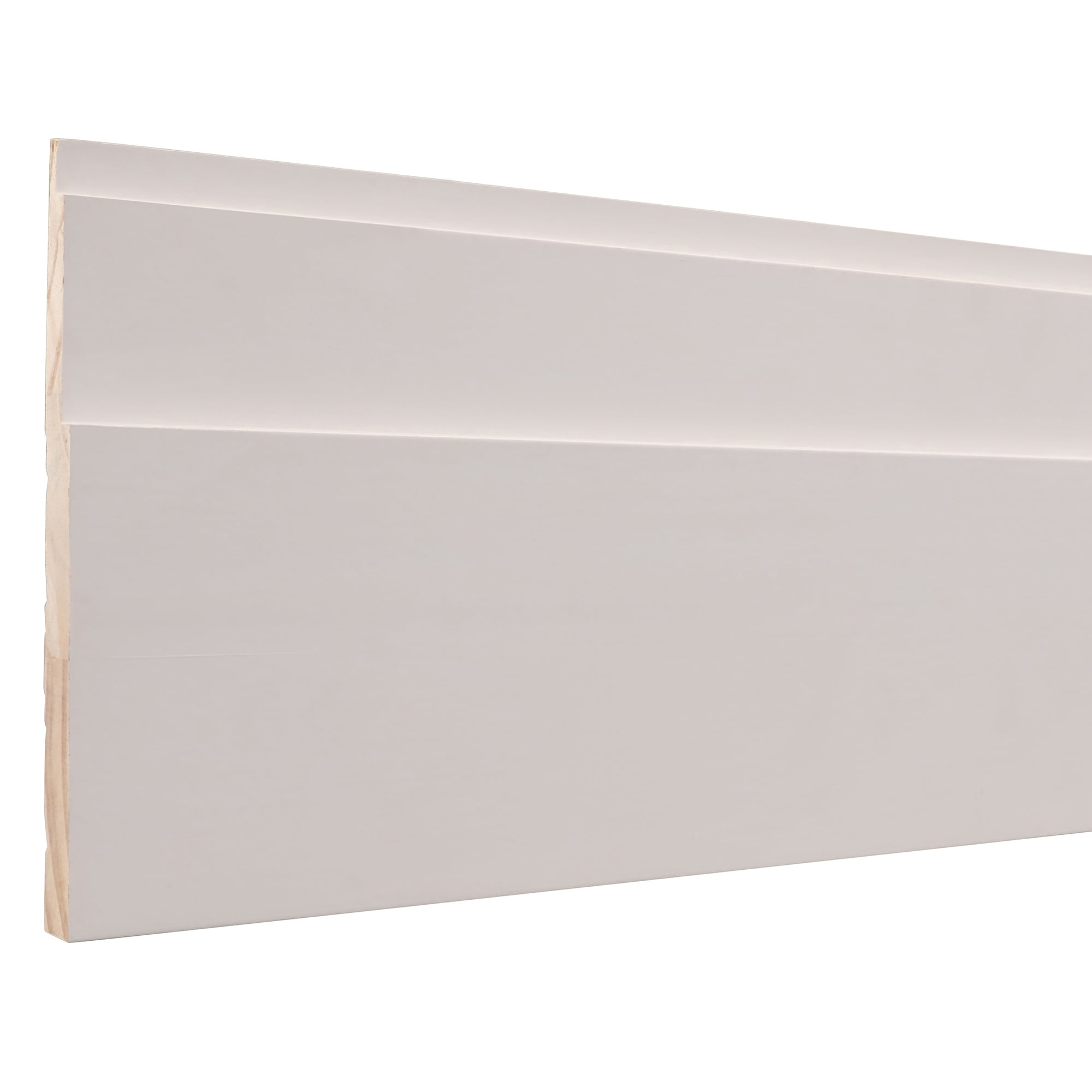  5STBA 8 FJPMD 11/16-in x 5-1/2-in x 8-ft Modern Primed Pine Step Baseboard Moulding