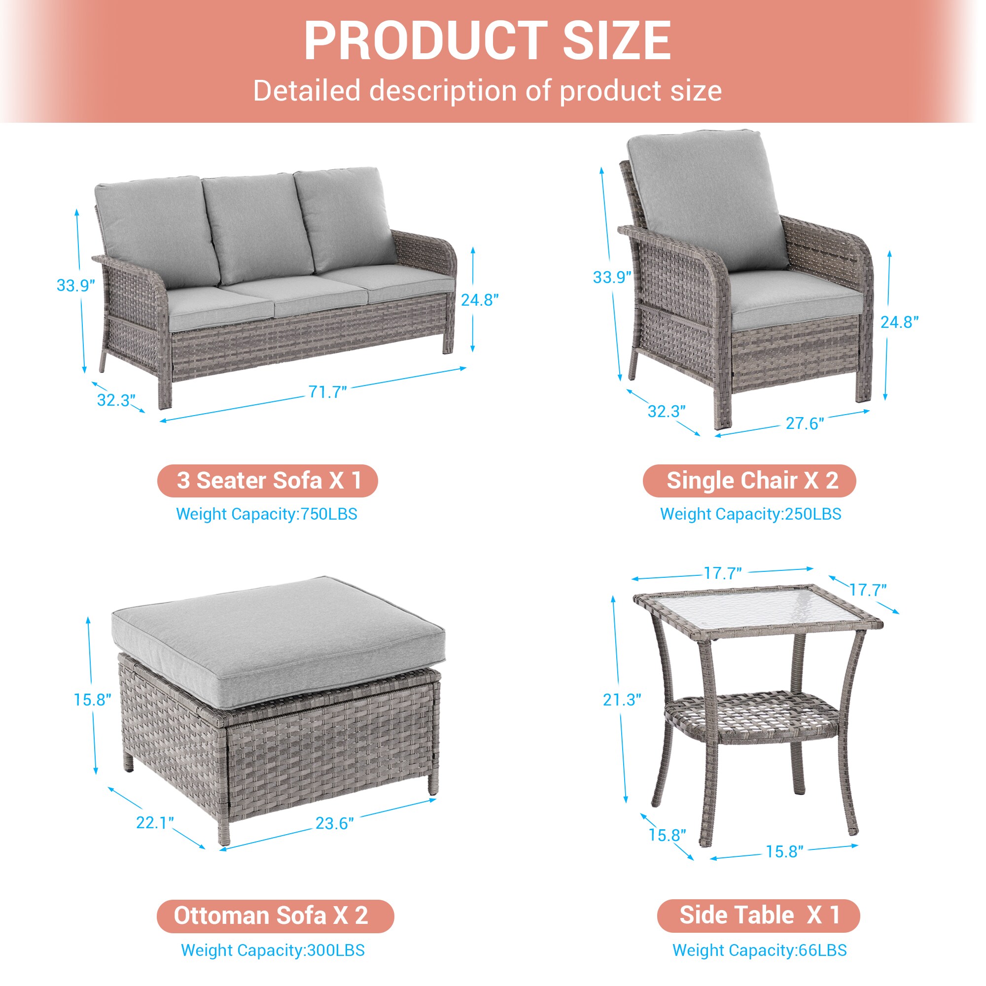 ACEGOSES LW-155HLY-T2 Patio-Conversation-Sets - View #8