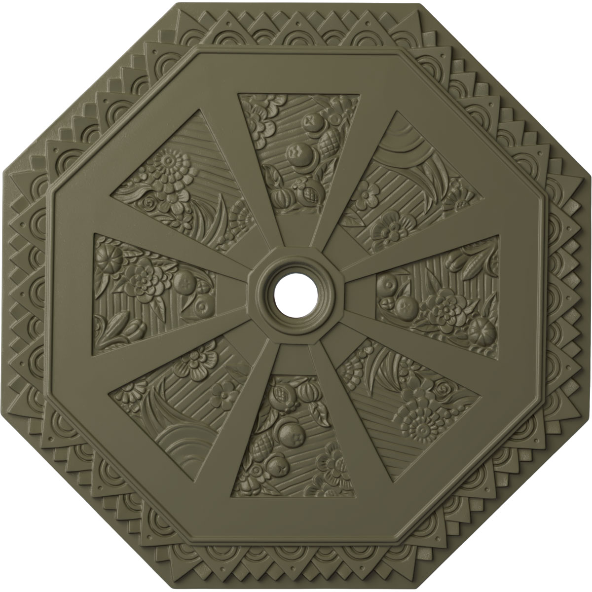 Ekena Millwork CM30SPSSF Spring Octagonal 29.125-in W x 29.125-in L Painted Spartan Stone Polyurethane Whole Ceiling Medallion