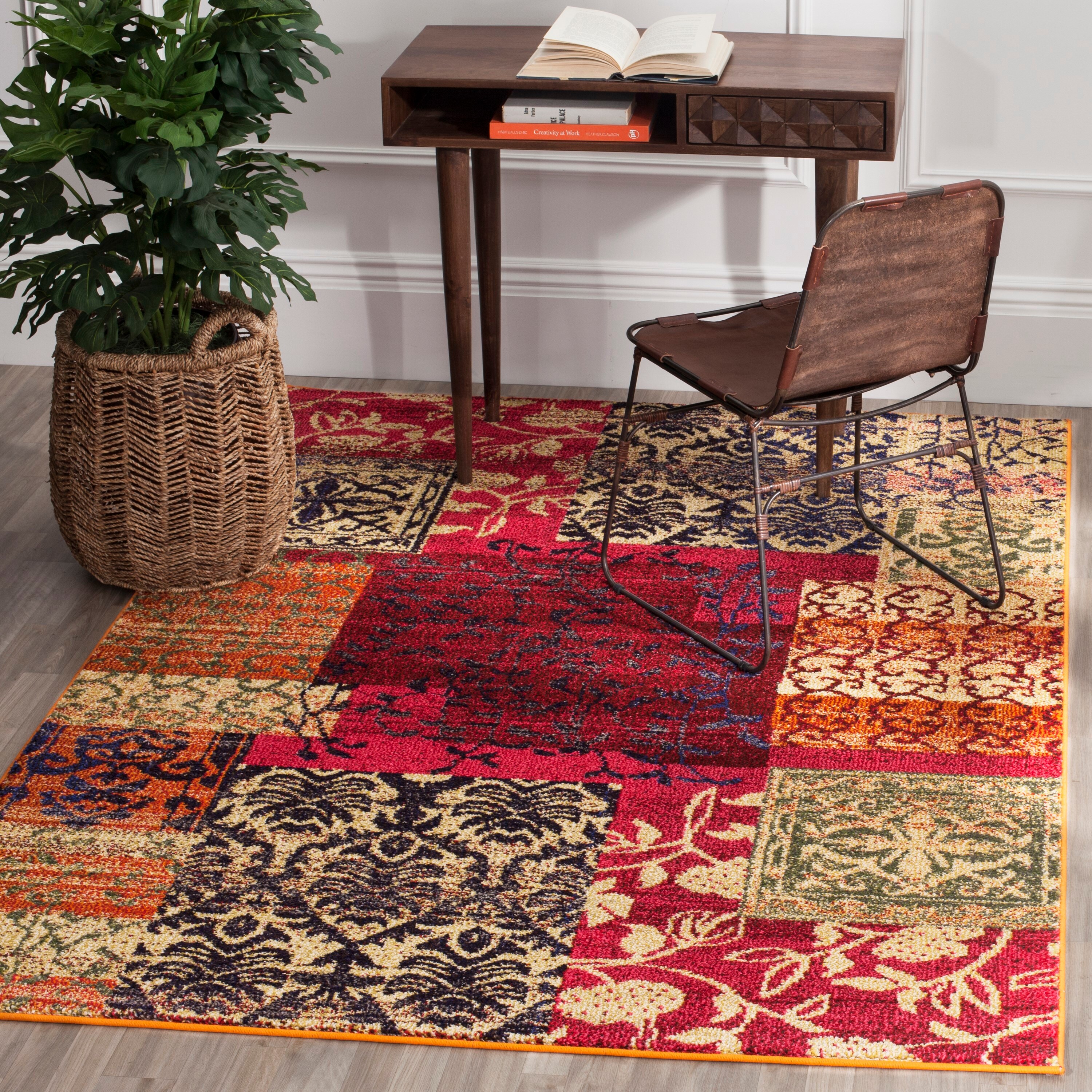 Safavieh MNC211F-9 Monaco Vanessa 9 x 12 (ft) Loomed Polypropylene Multi Rectangular Indoor Distressed/Overdyed Lodge Area rug
