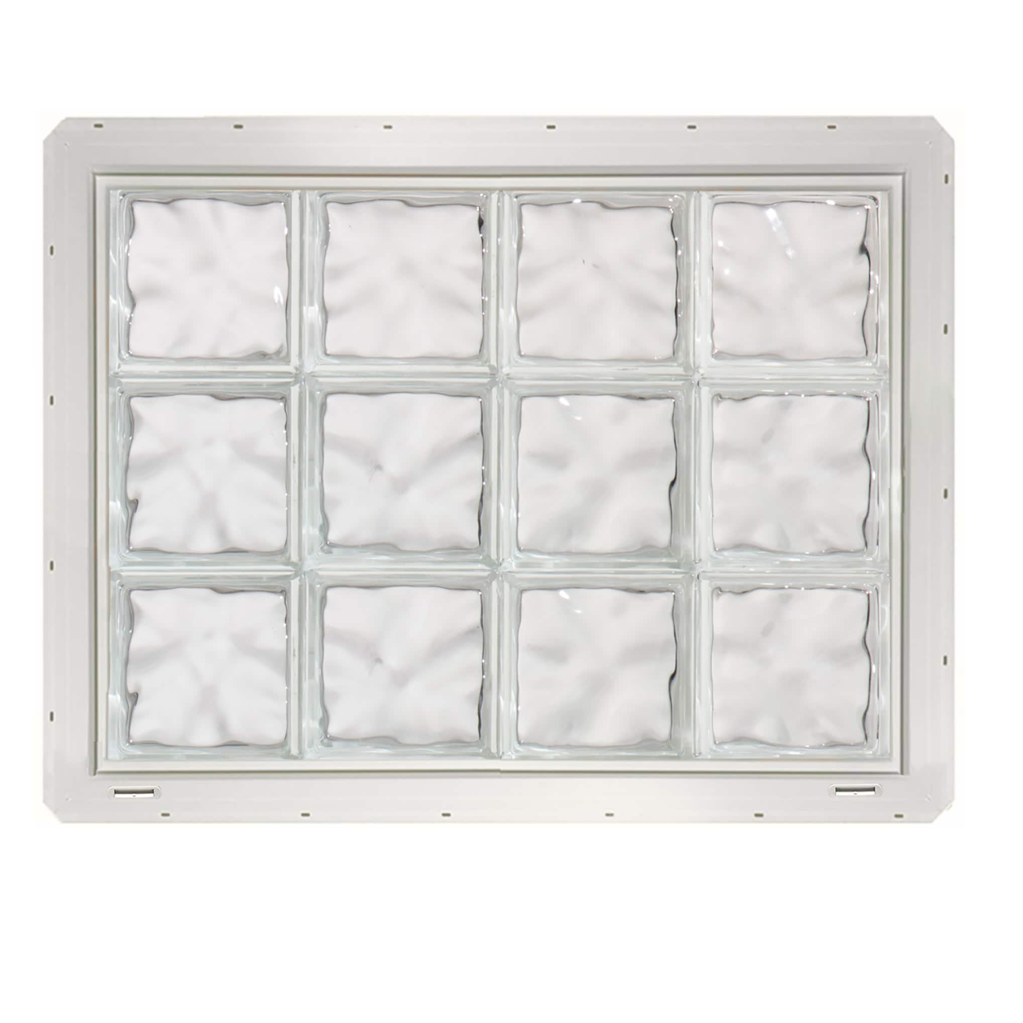 CrystaLok CL3224SDCWH Wavy Glass 31-3/4-in x 24-1/4-in Vinyl New construction Glass Block Window