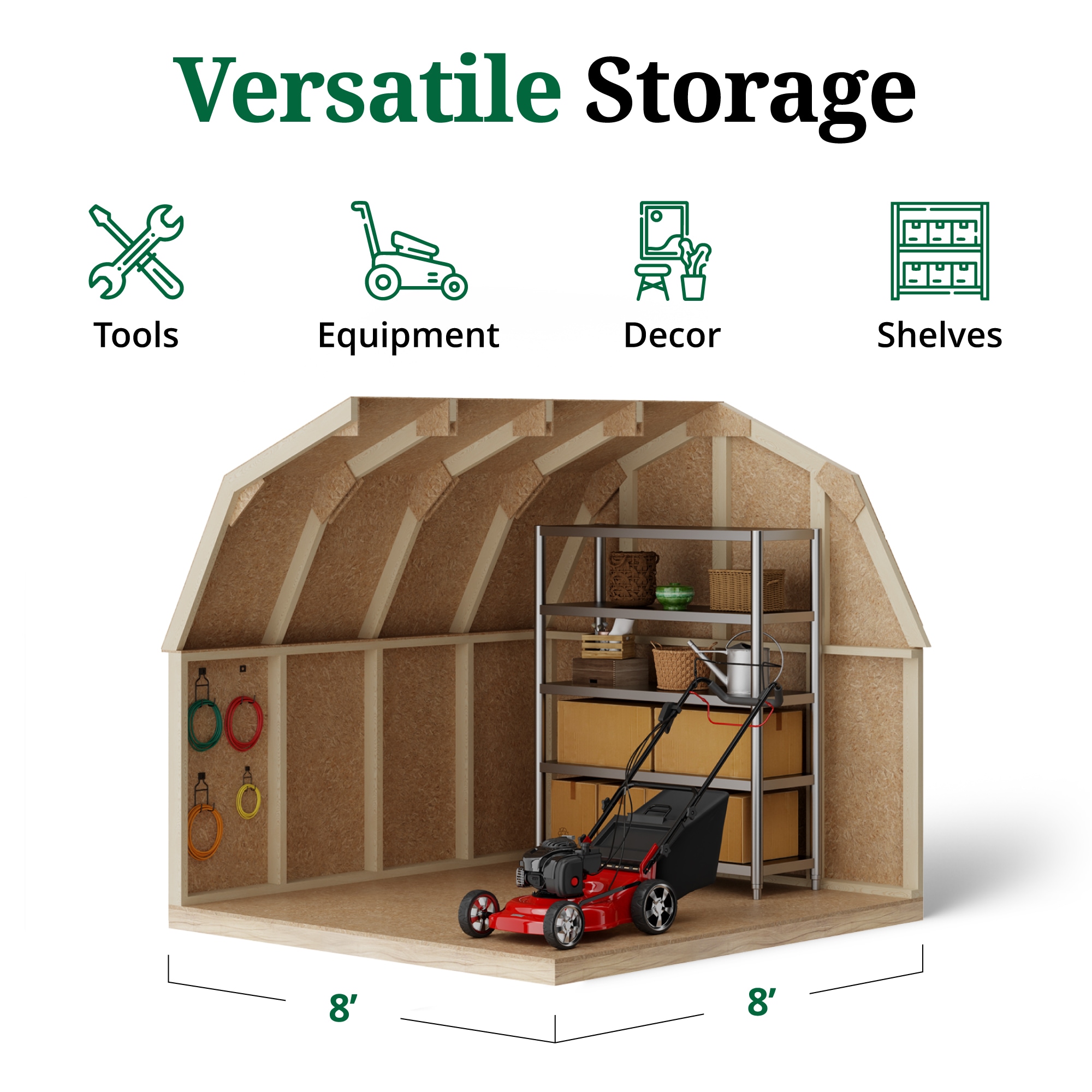 Little Cottage Co 8X8 VGB-4-PC Wood-Storage-Buildings - View #5