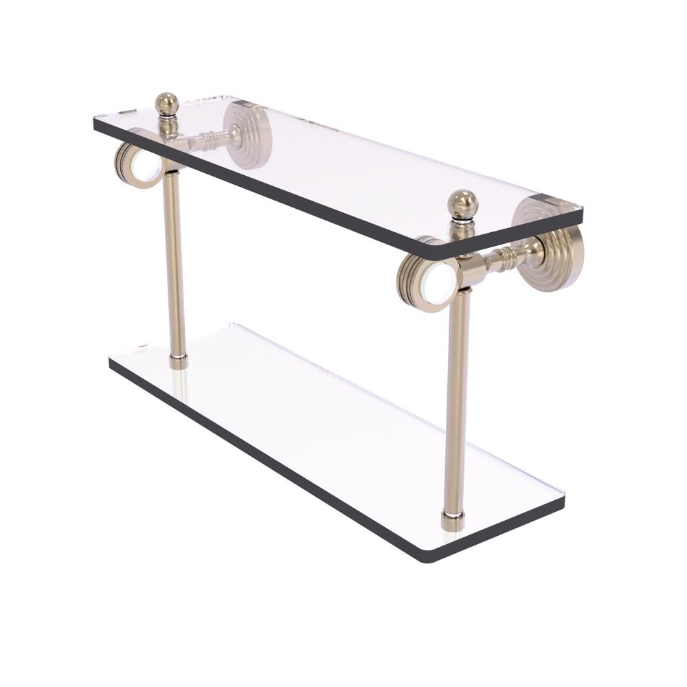 Allied Brass PG-2D-16-PEW Pacific Grove Antique Pewter 2 -Tier Wall mount Bathroom Shelf ( 16-in x 9.3-in x 5-in )