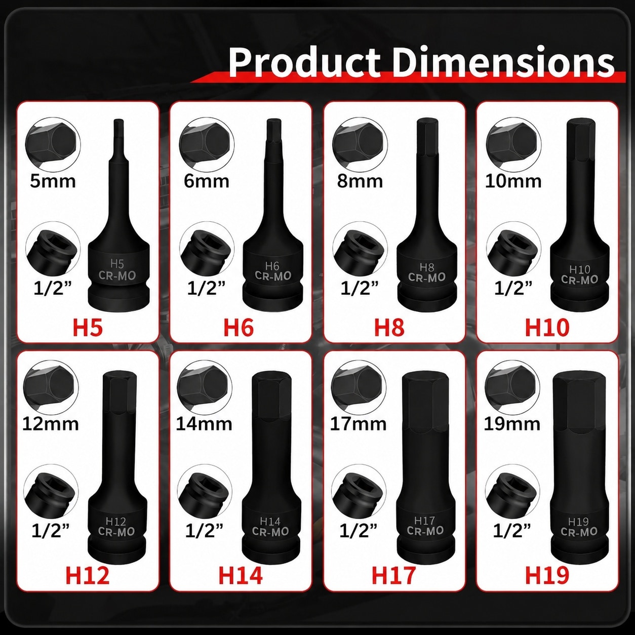 AOIZGMY LAZ0805Z074 Impact-Socket-Sets - View #2