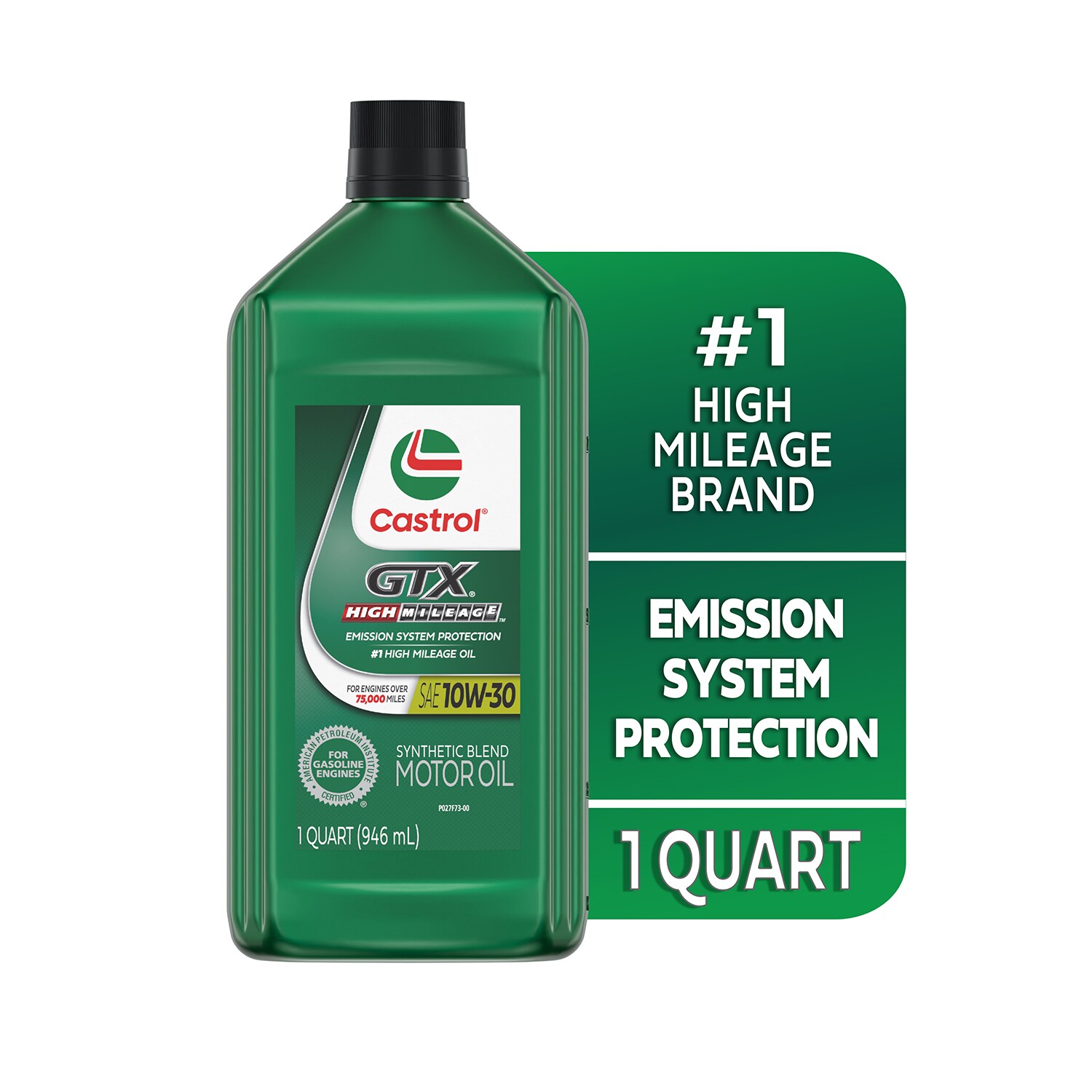 CASTROL 1-Quart 10W-30 Synthetic High Mileage Motor Oil 149D6C at