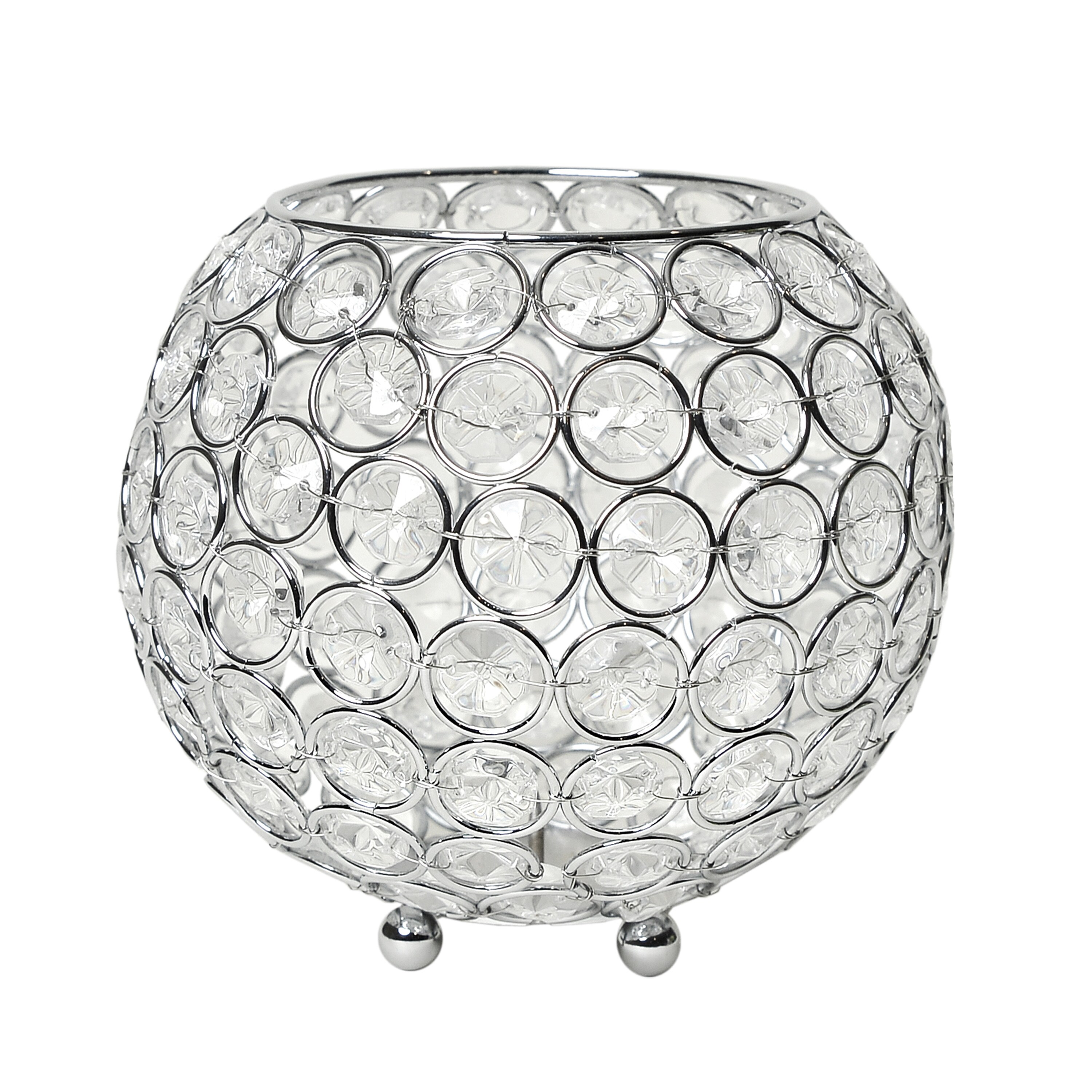 Elegant Designs HG7007-CHR Chrome Metal Glam Decorative object
