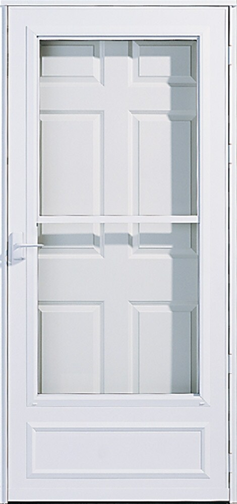Pella 90363 34-in x 81-in White Mid-view Fixed Screen Storm Door