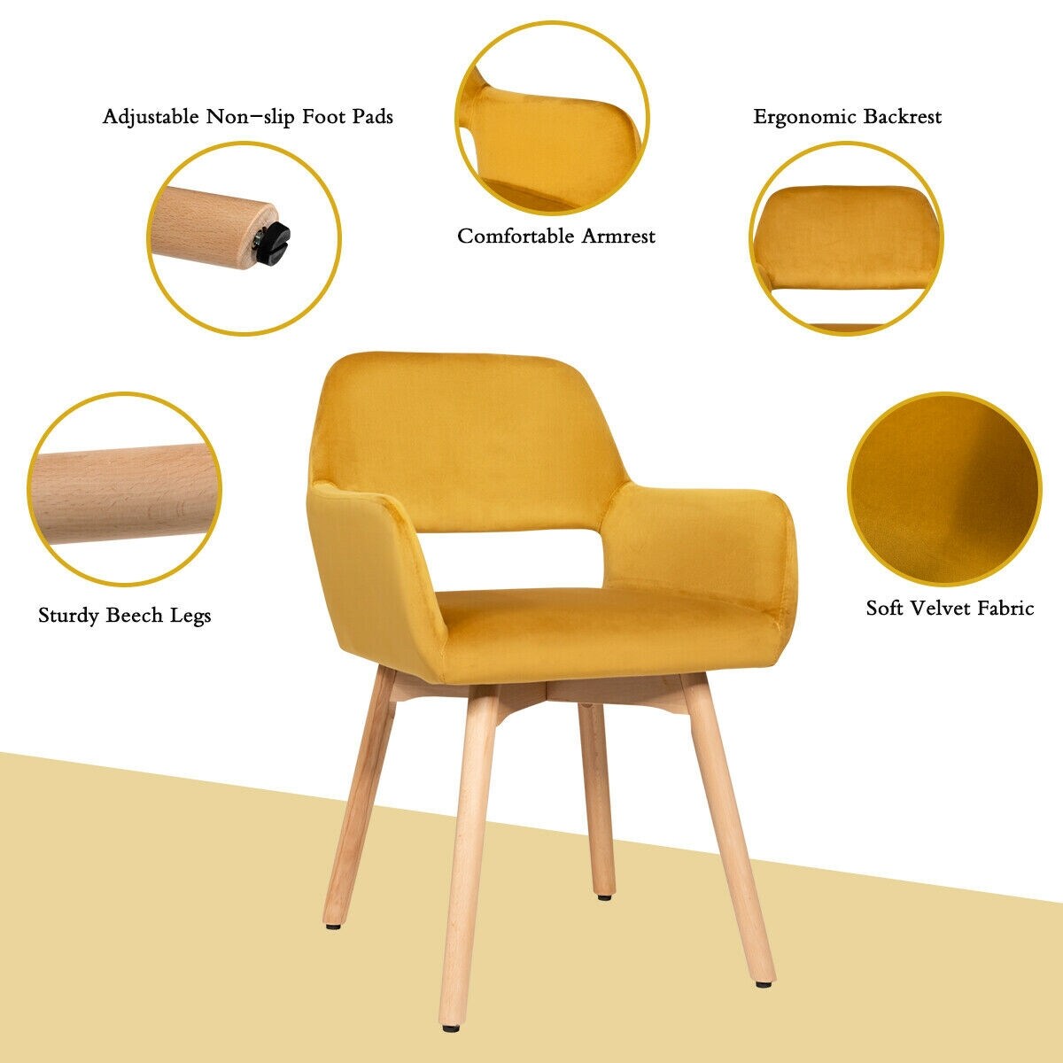 CASAINC WF-HW66056YW-2-LA chairs - View #5