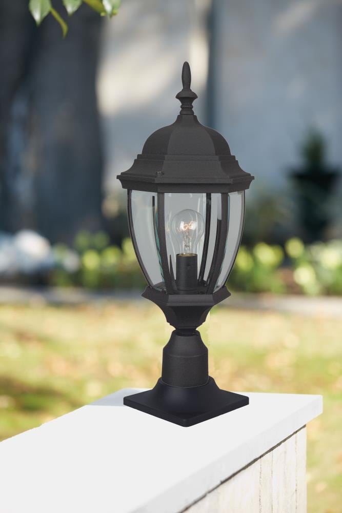 Matte Black Traditional Outdoor Lantern with Clear Glass Shade