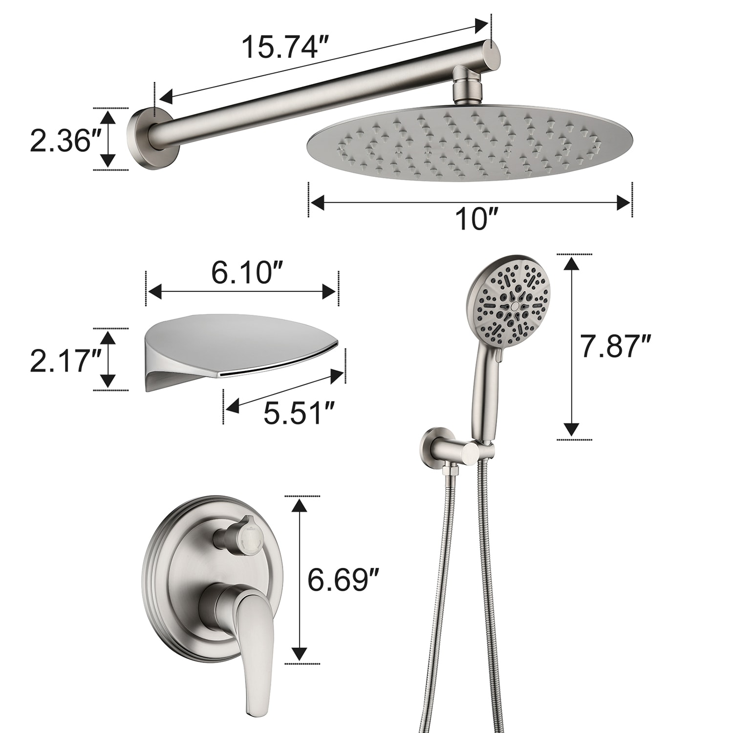 Cobbe RSF0210N Showerhead-Bar-Panels - View #4