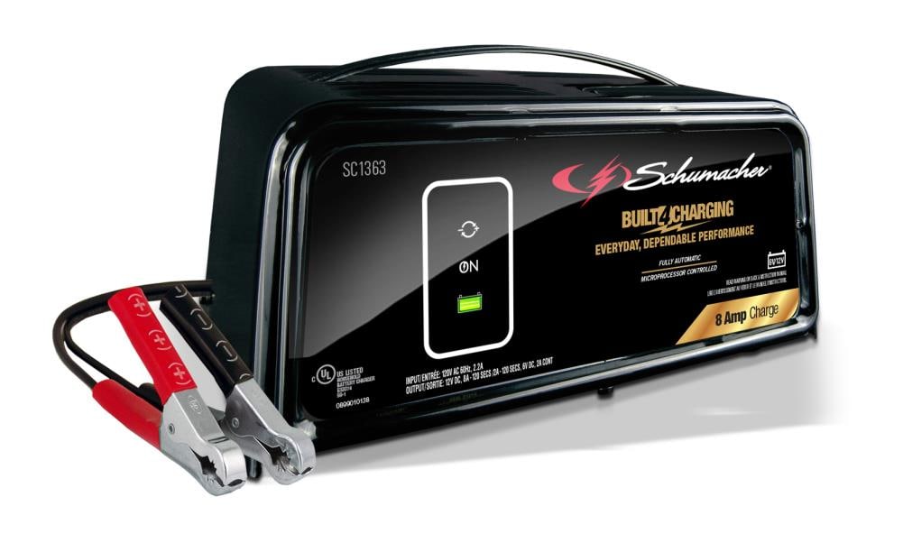 schumacher battery charger indicator lights