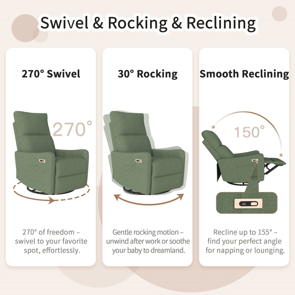 Coolbibila LUMO-RECLINER-GREEN recliners - View #4