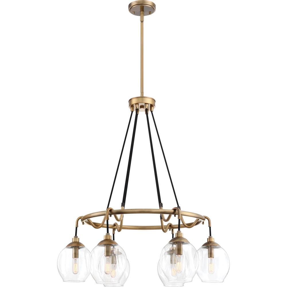 Quoizel NGA5006WS Nostalgia 5-Light Weathered Brass Transitional Damp Rated Chandelier