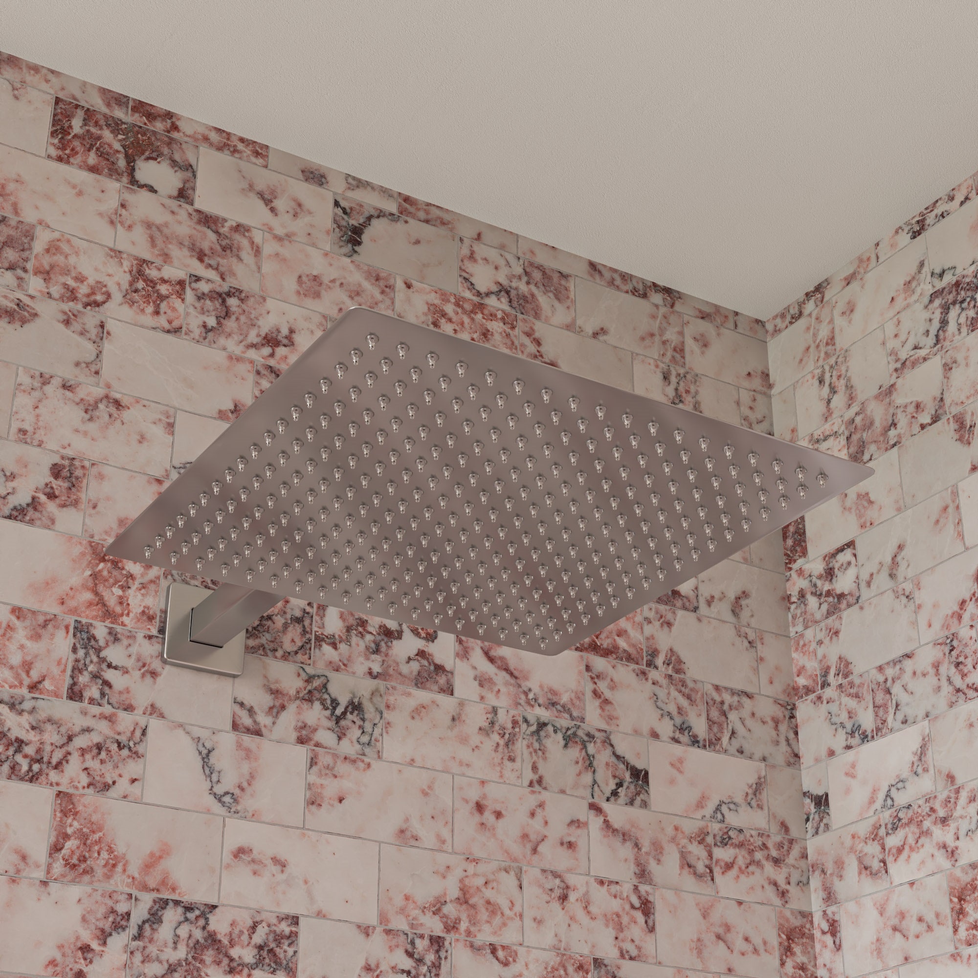 ALFI RAIN16S-BSS 1.0 -Settings Brushed Stainless Steel 16.0-in Square Fixed High Pressure Rain Shower Head 1.8 GPM