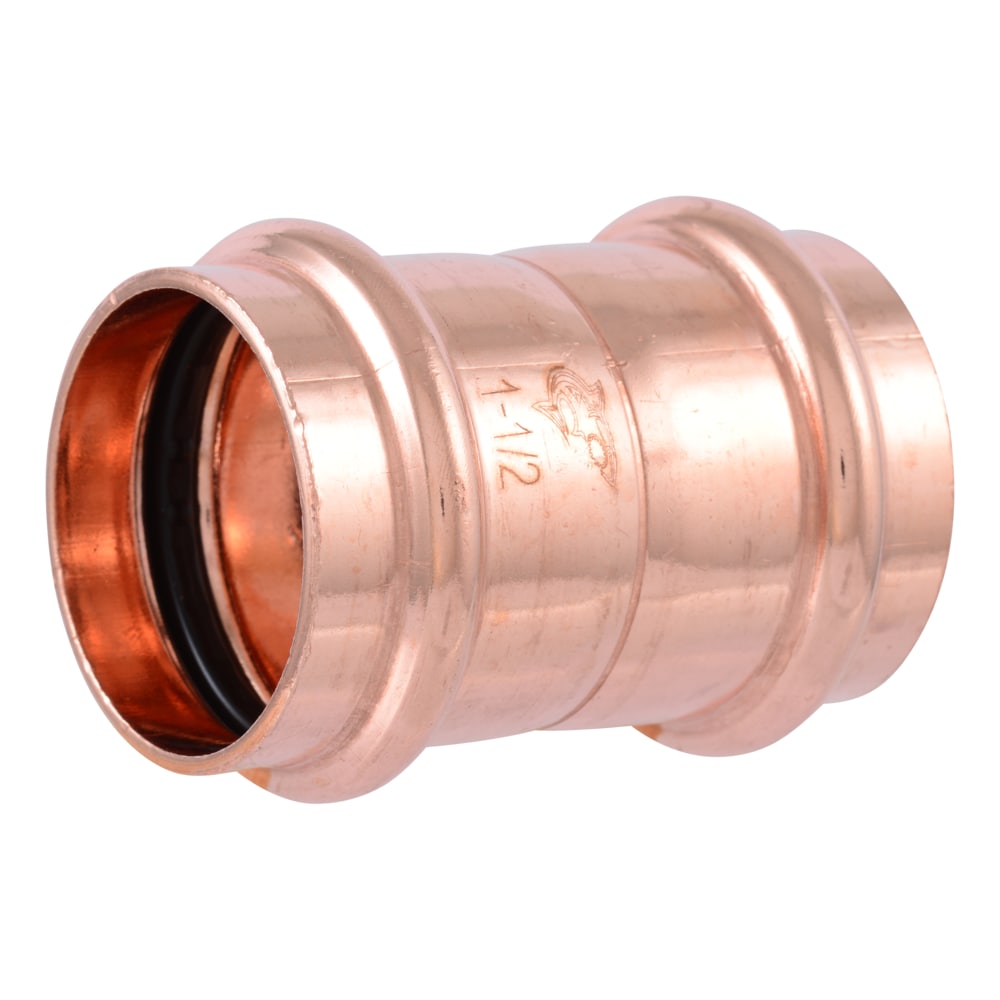 SharkBite 1-1/2-in Copper Press Coupling with Stop (2-Pack)