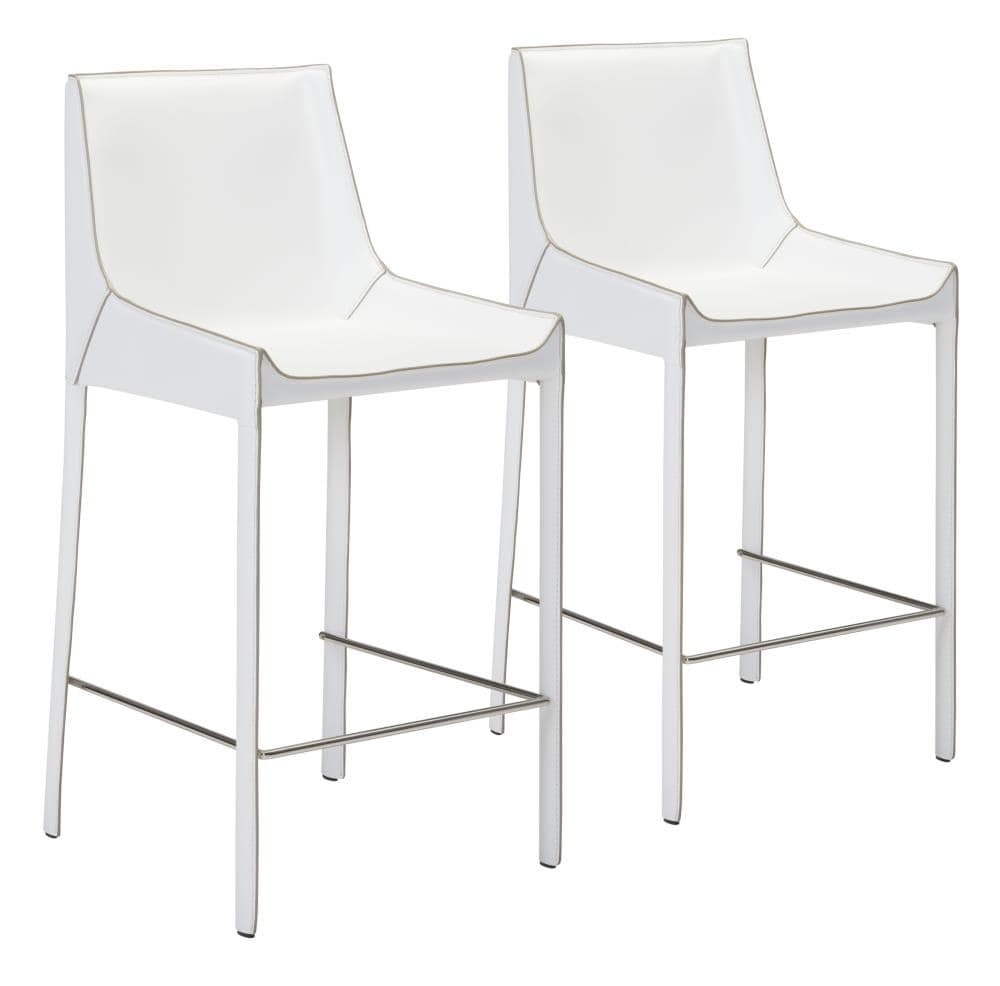 Upholstered Bar Stool In The Stools, Modern White Leather Bar Stools