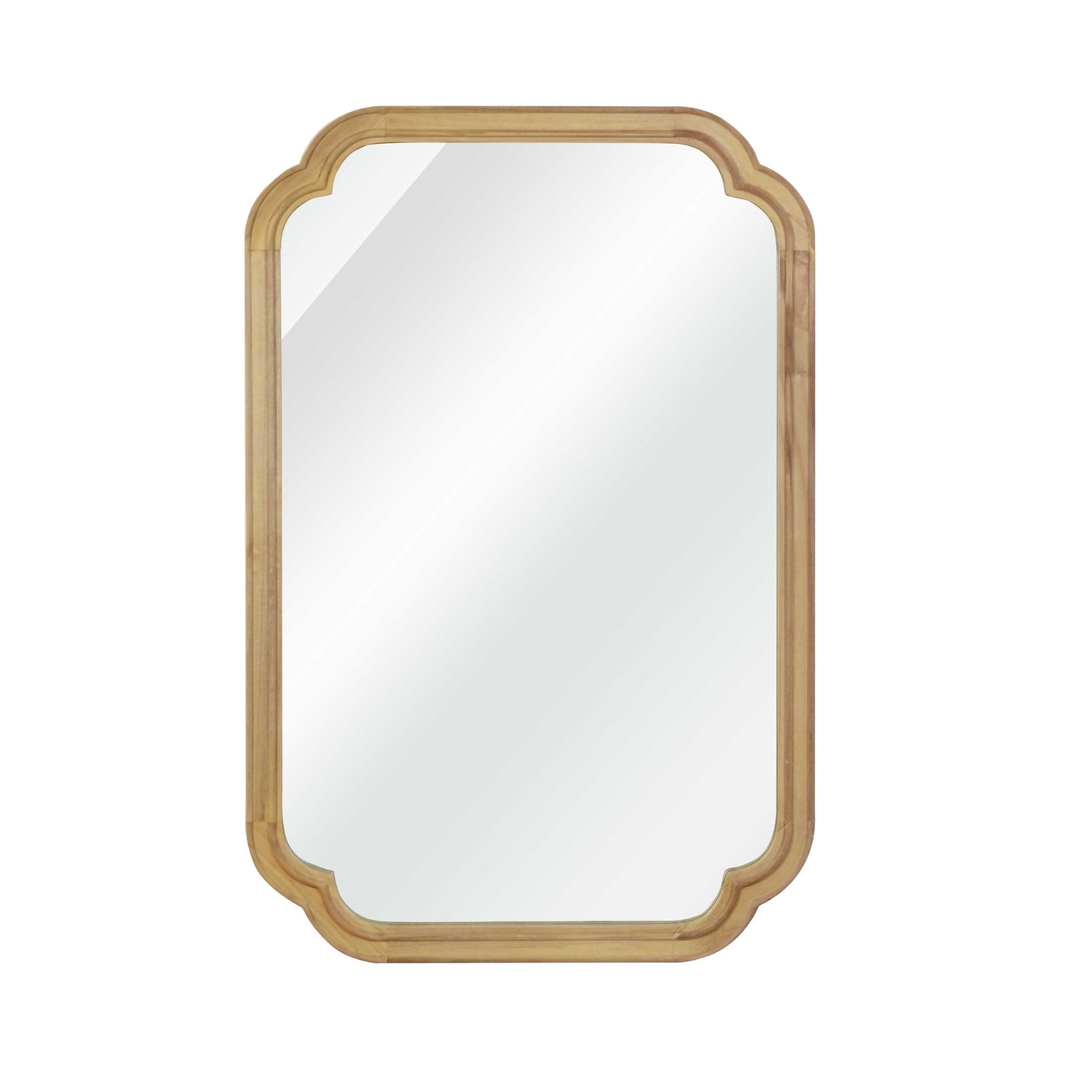 Vanityfus  30-in W 20-in H Oval Natural Wood Framed Beveled Bathroom Vanity Mirror Wall Mirror