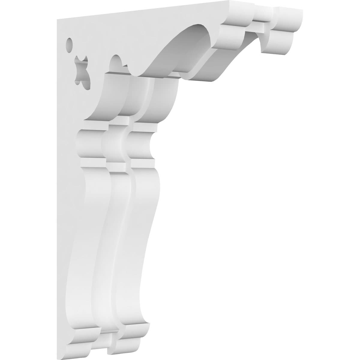 Ekena Millwork CORP01X04X06HE 1.875-in x 4-in x 6-in Heath Unfinished White PVC Paintable Corbel