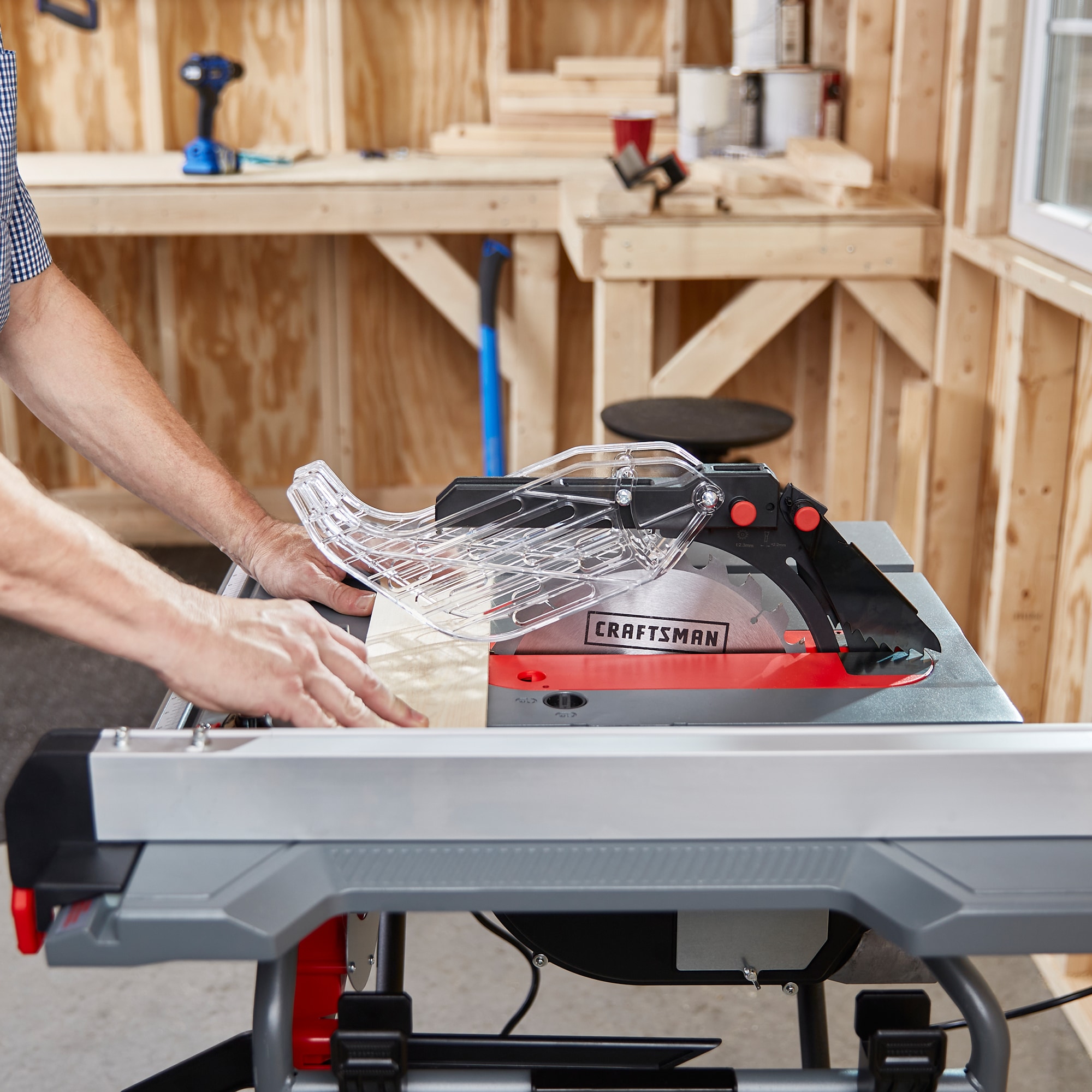 CRAFTSMAN 10-in 15-Amp Portable Jobsite Table Saw with Folding Stand in the Table  Saws department at