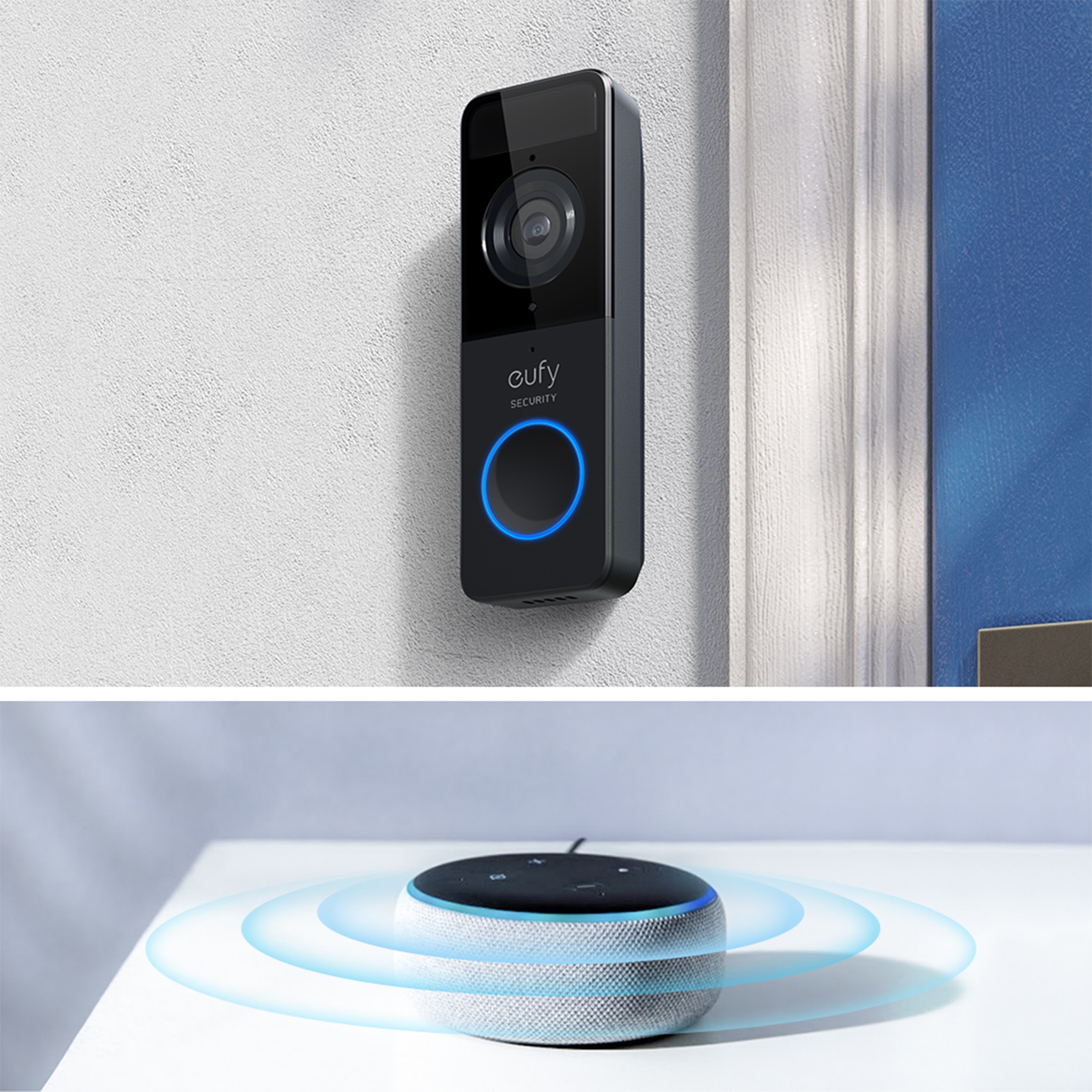 eufy Security Video Doorbell 1080p Wireless Wi-Fi Compatible Smart Video  Doorbell in Black in the Video Doorbells department at