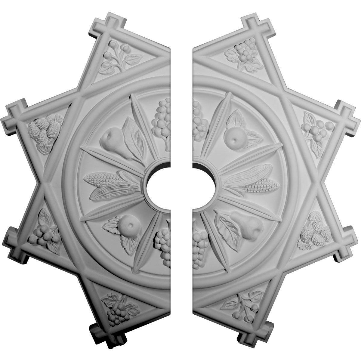 Ekena Millwork CM38AN2-06000 Antilles 38.25-in W x 38.25-in L Architectural White Polyurethane Split Ceiling Medallion