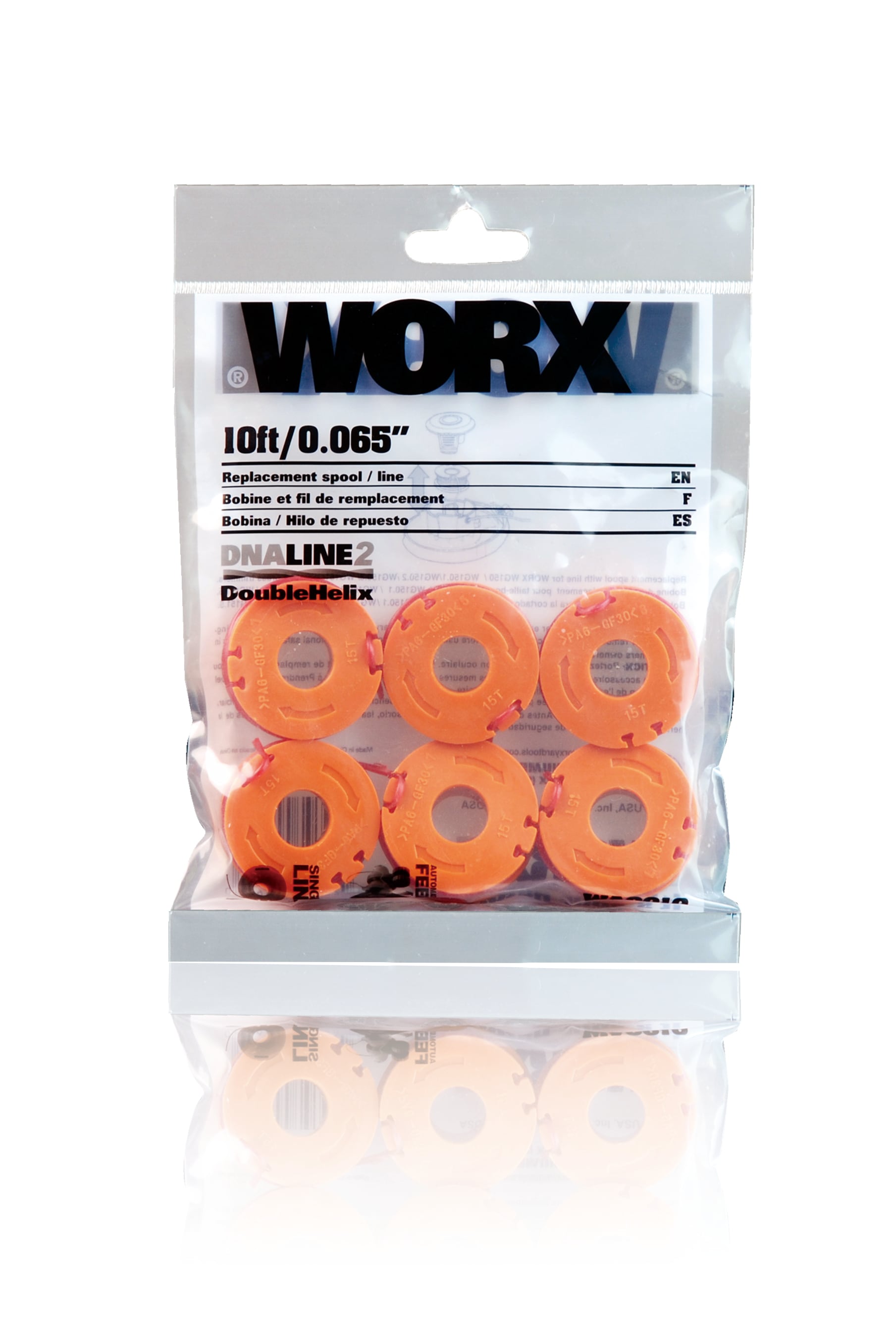 WORX WA0010 DNA Twisted Trimmer Line 6 -Pack 0.065-in x 10-ft Spooled Trimmer Line