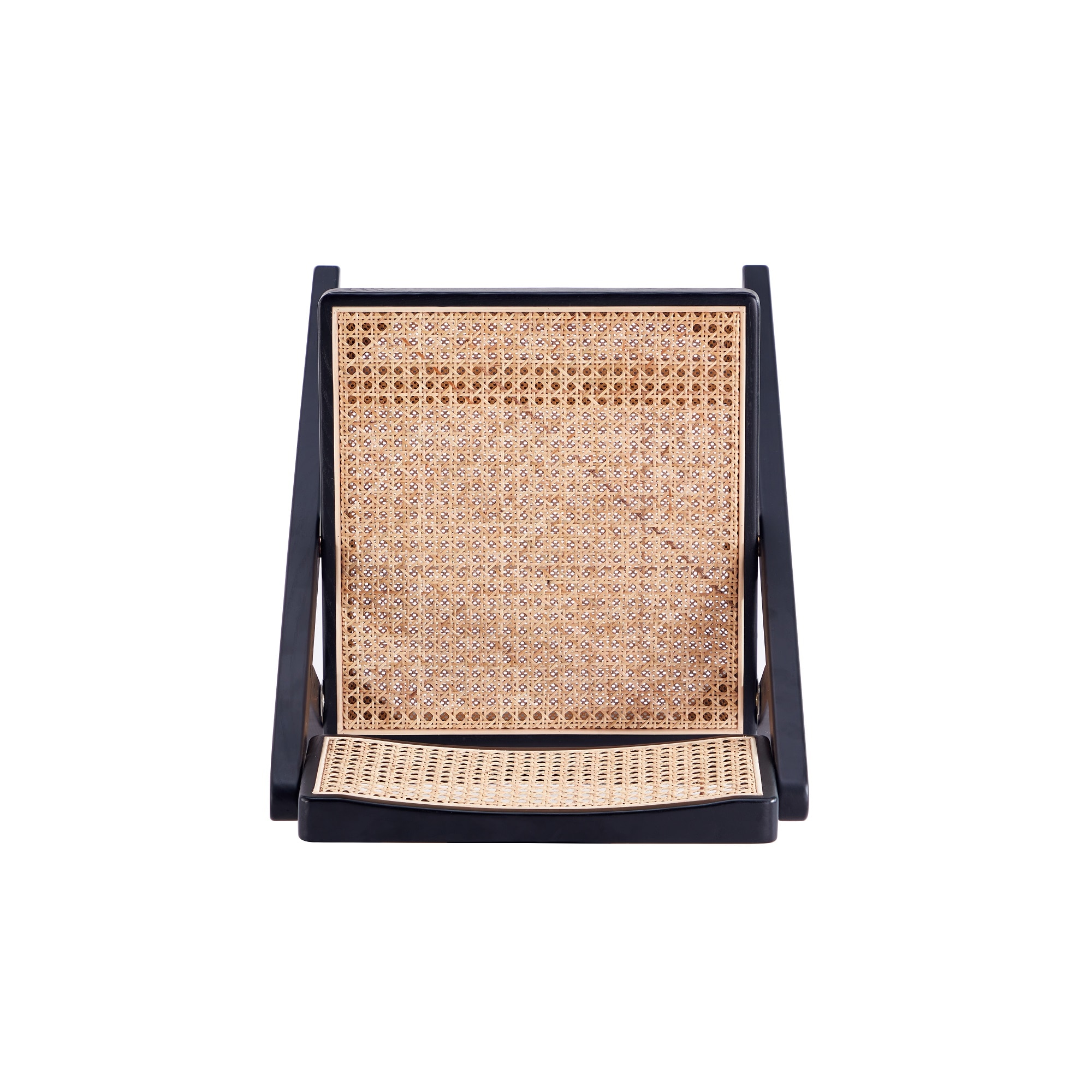 Black and Natural Cane High Folding Side Chair Set