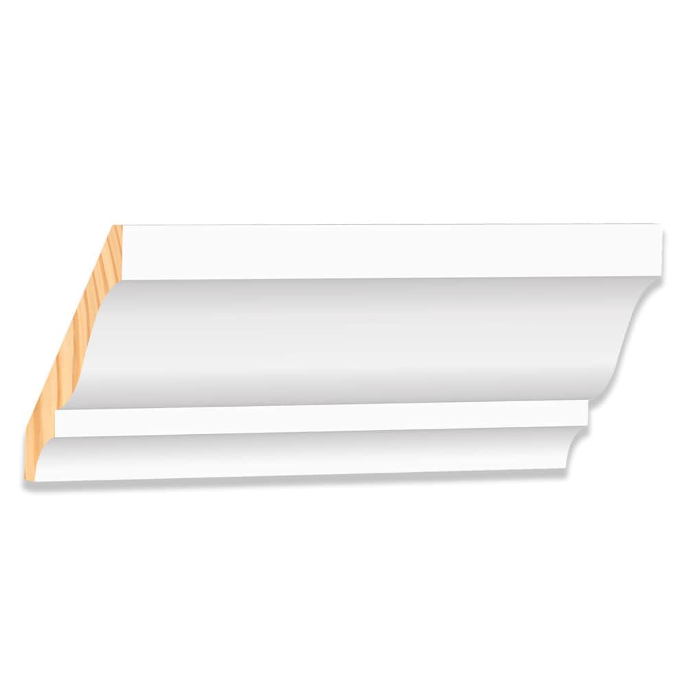 allen + roth 49-PFFJ08 3-19/32-in x 8-ft Pine Painted Wood LWM49 Crown Moulding