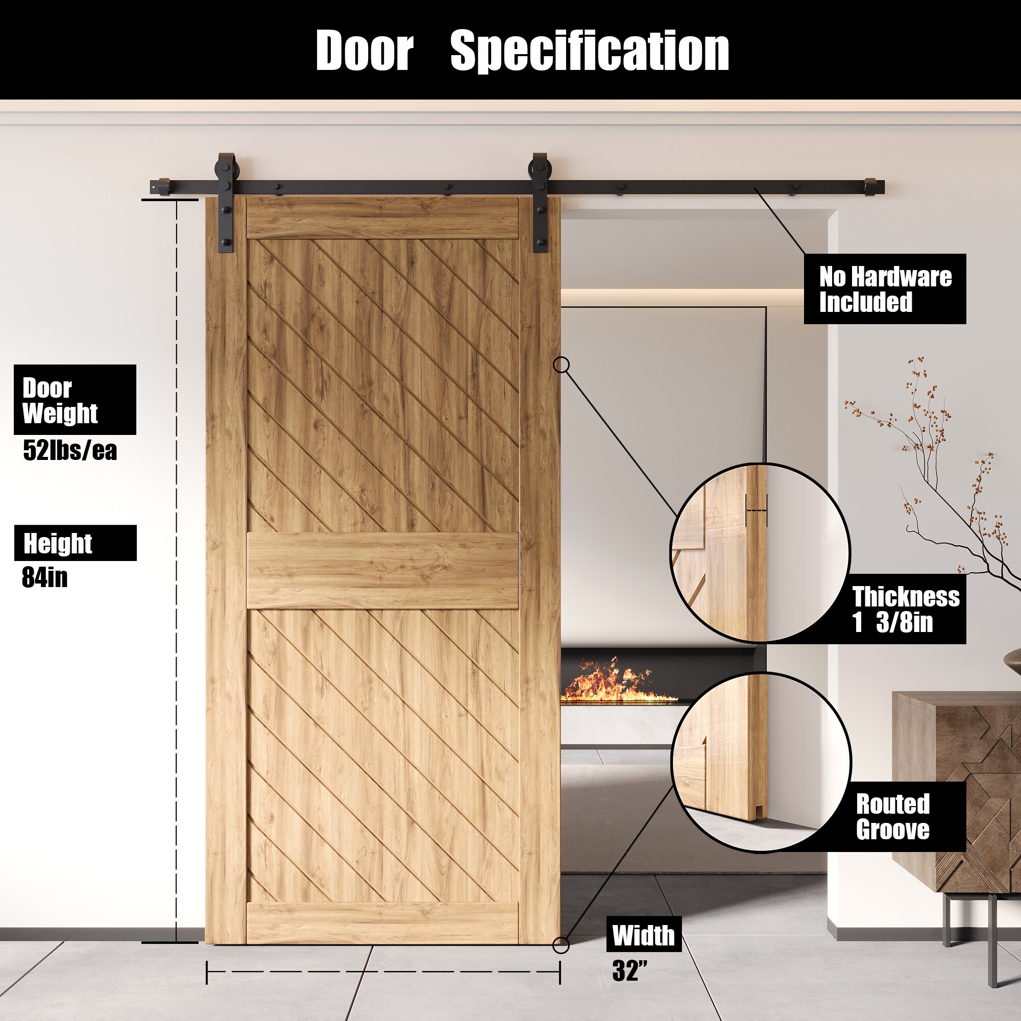 HOMACER XT2-3284 Barn-Doors - View #2