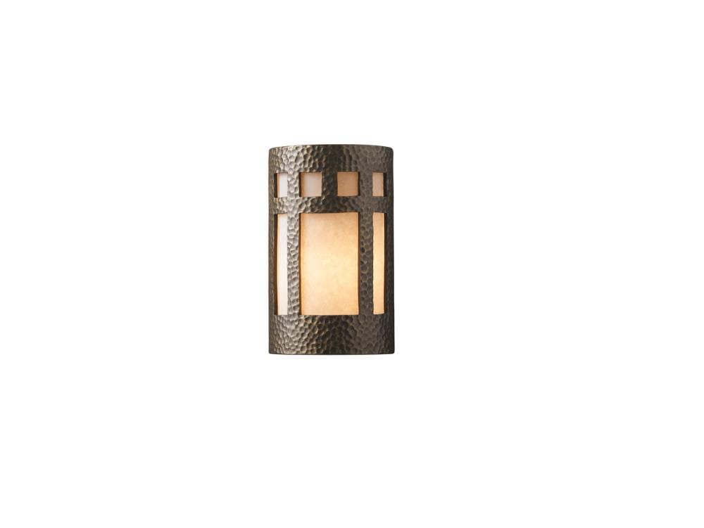 Justice Design Group CER-5355-HMBR Ambiance 7.75-in W 2 -Light Brass Transitional Wall Sconce