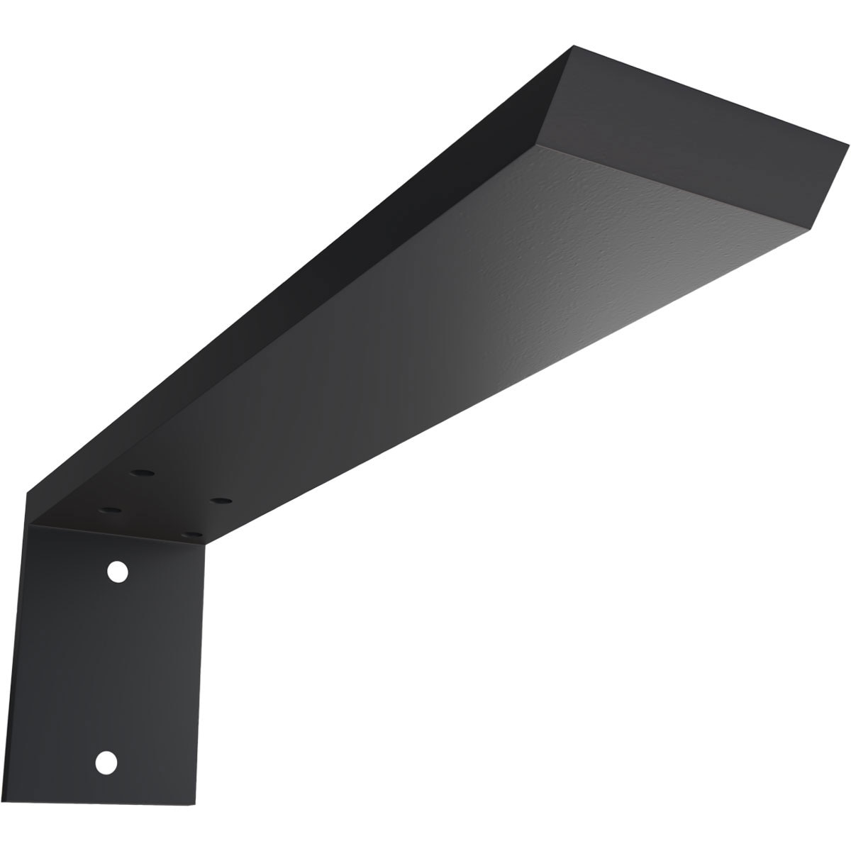 Ekena Millwork BKTM02X12X04HBPBL Hidden Support Steel Heavy Duty Bracket w/Back Plate 12-in x 2.5-in x 4-in Powder-coated Steel Countertop support bracket