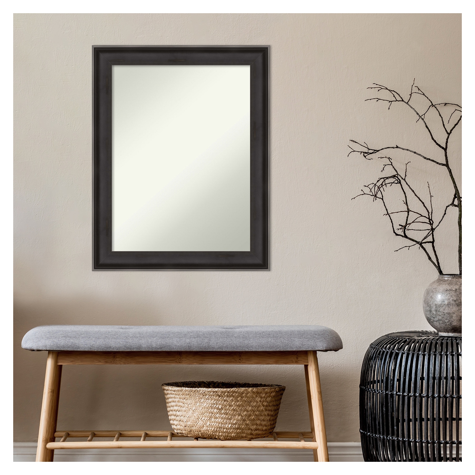 Allure Charcoal 28.5" x 22.5" Wood Framed Wall Mirror
