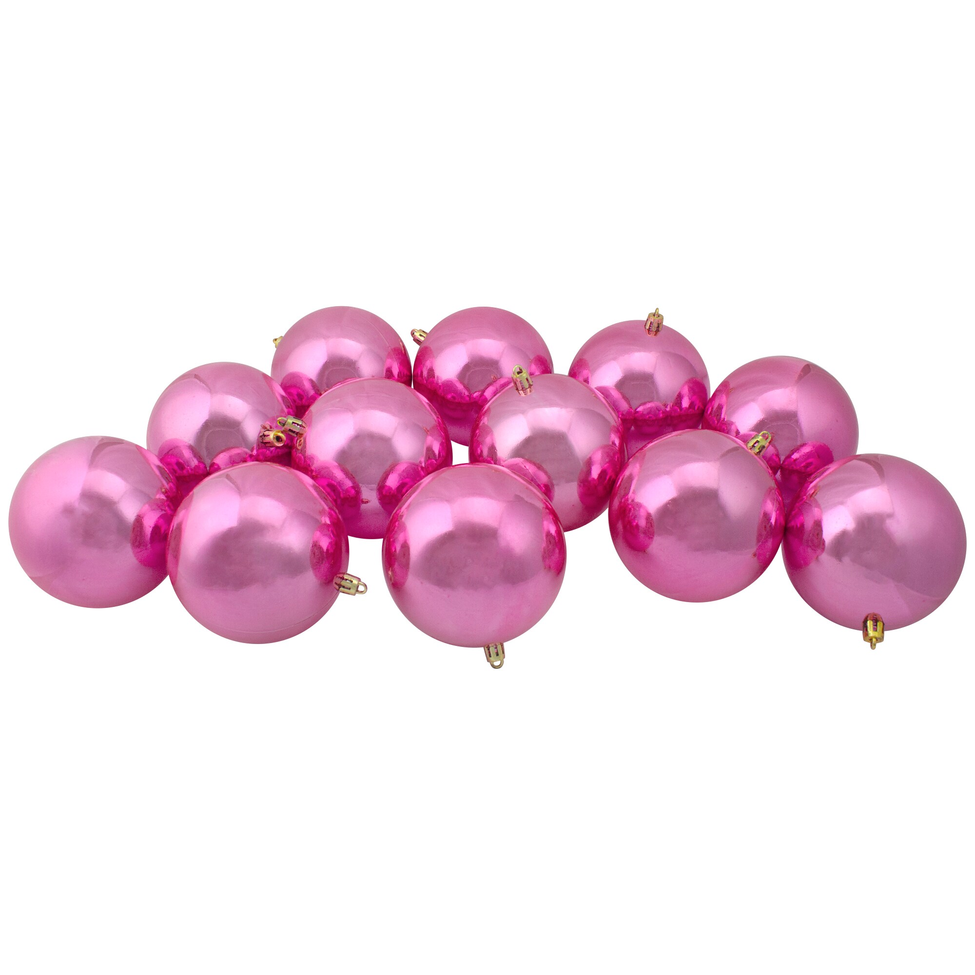 Northlight 31754076 12 -Pack Pink Ball Standard Indoor Ornament set Shatterproof