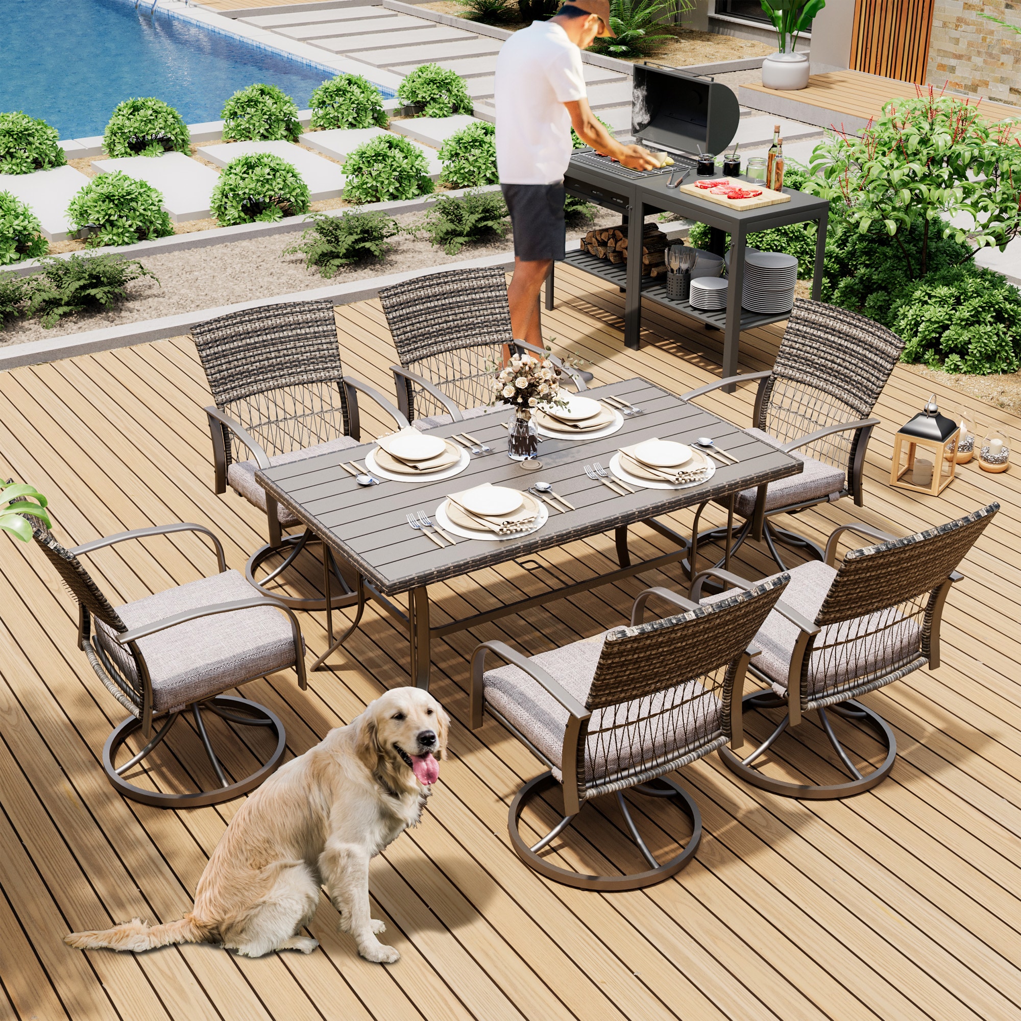 PamaPic TB-CZ-ZY-7JT-G-WL1 Patio-Dining-Sets - View #3