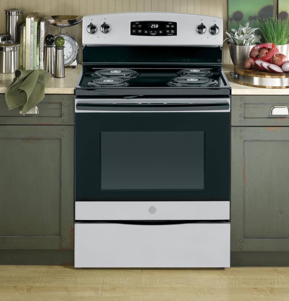 GE 30-in 4 Elements 5.3-cu ft Self-Cleaning Freestanding Electric Range ...